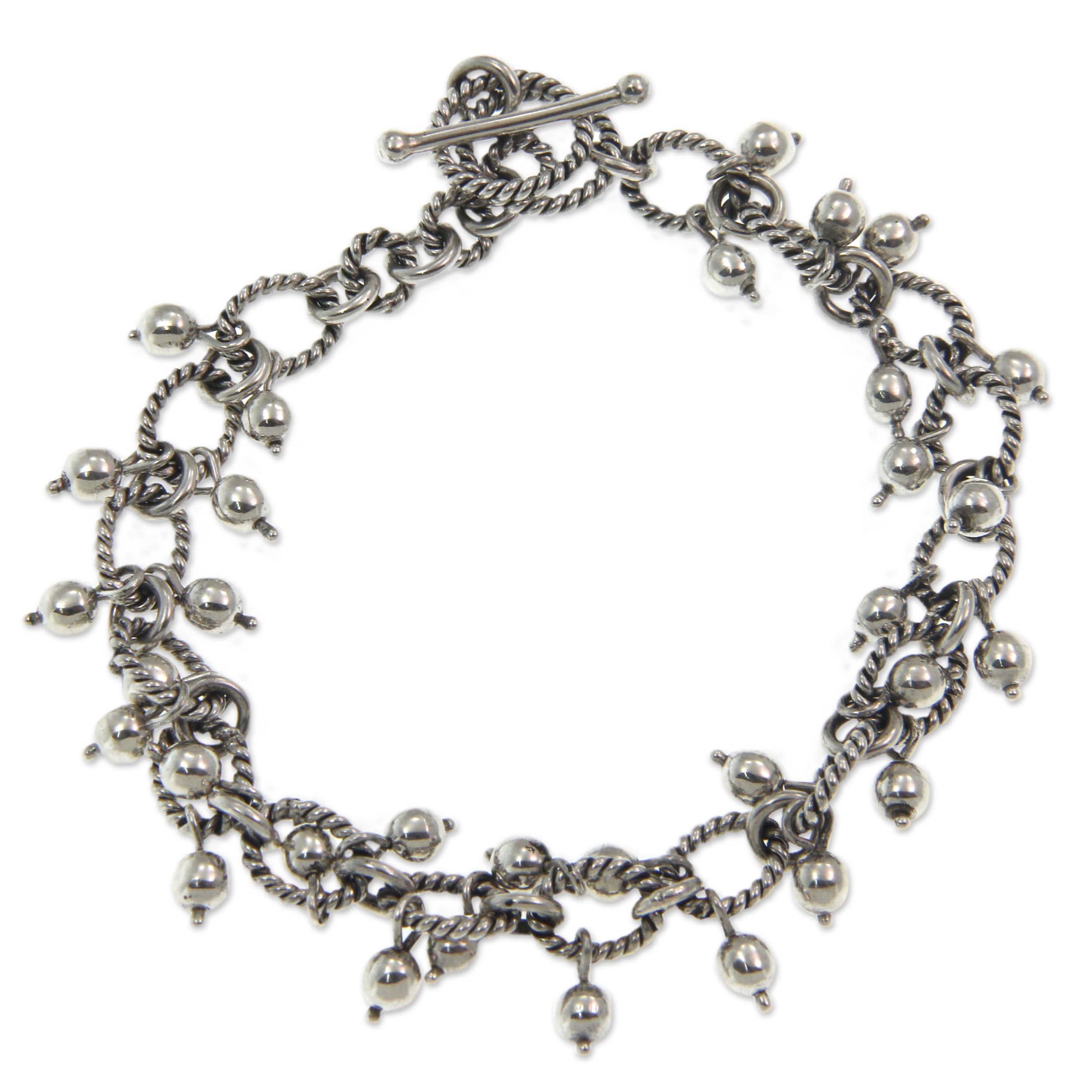 Premium Bright Berries Handmade Balinese Silver Charm Bracelet