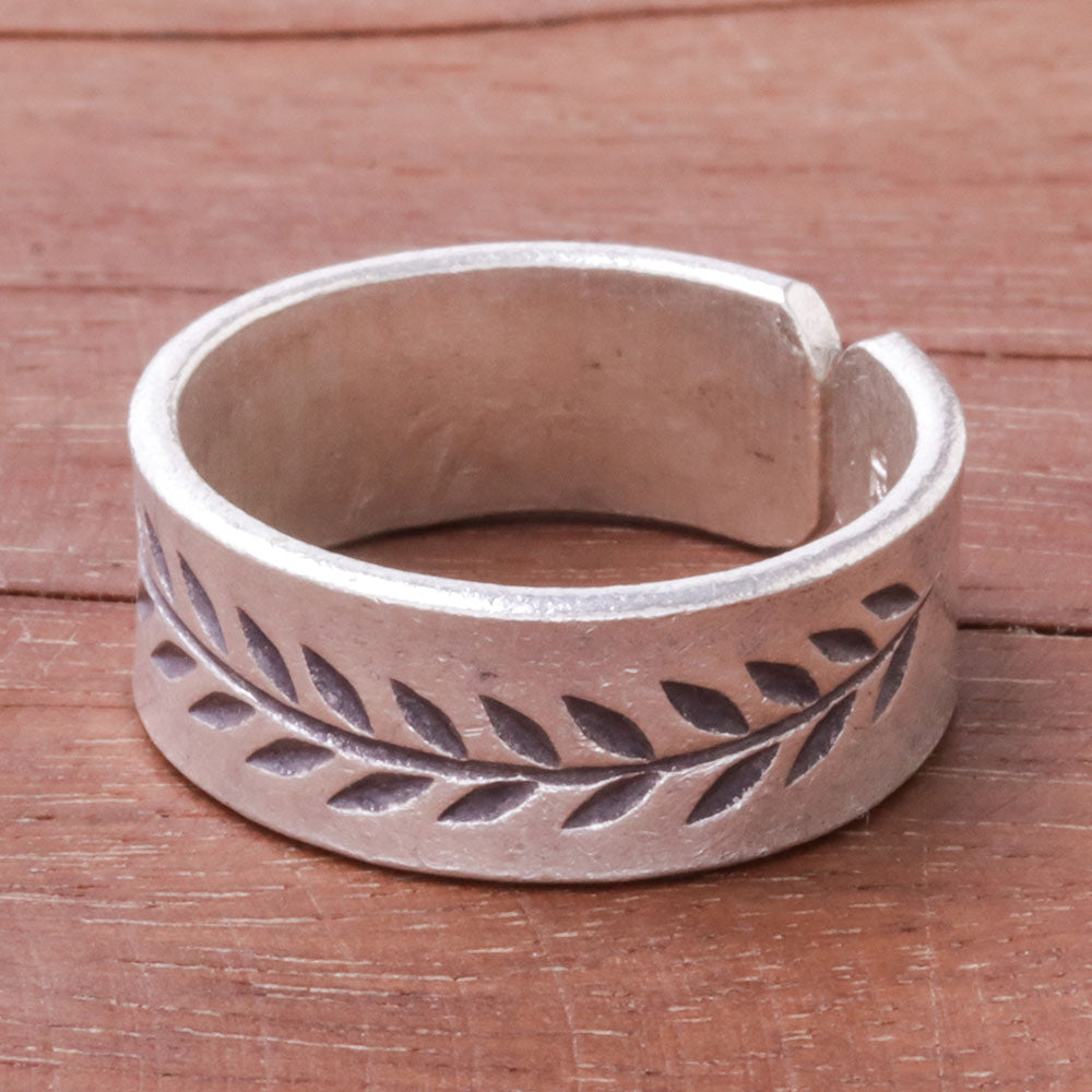 Premium Sterling Silver Leaf Wrap Ring - Handcrafted in Thailand