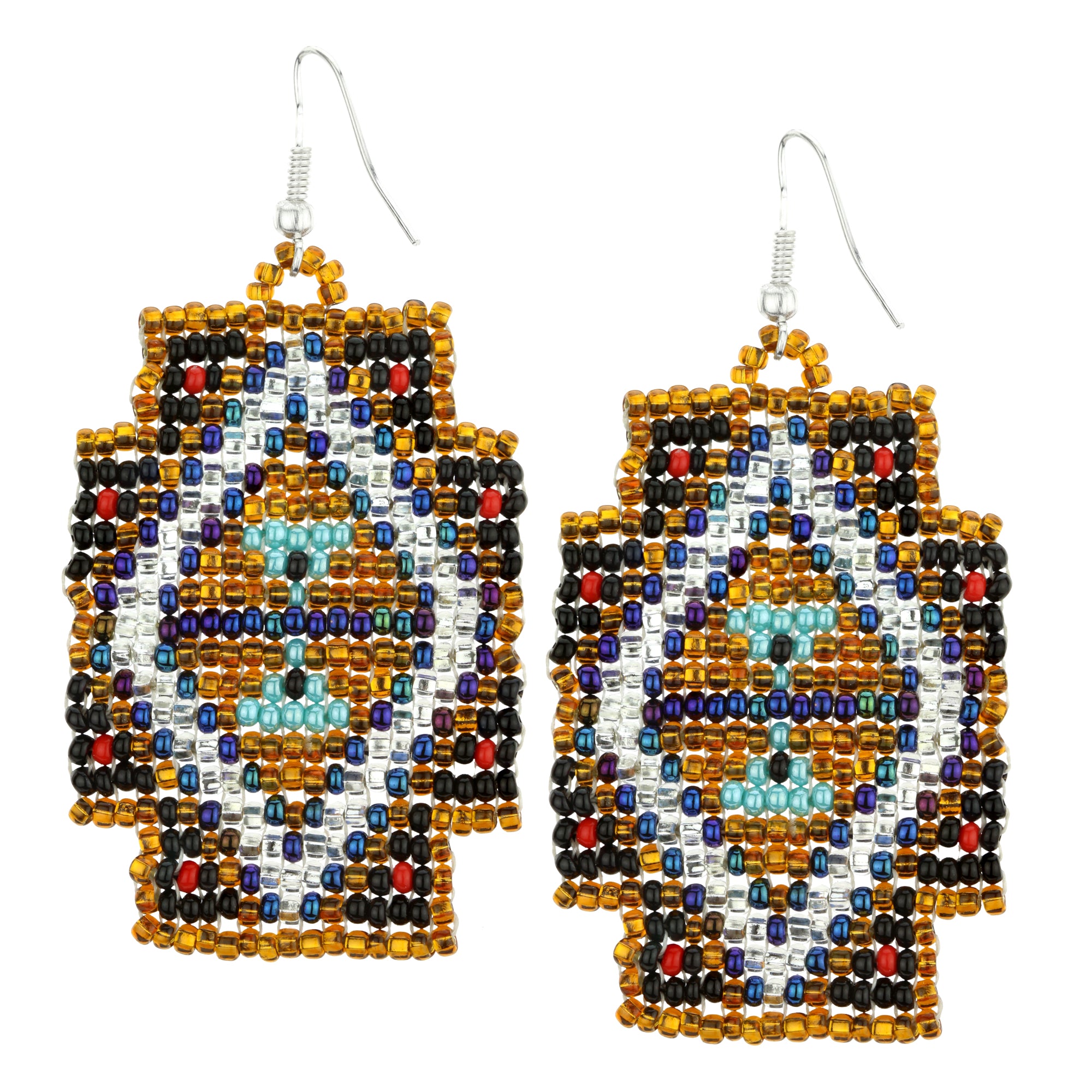 Premium Mayan Pyramid Beaded Earrings - Boho Chic Statement