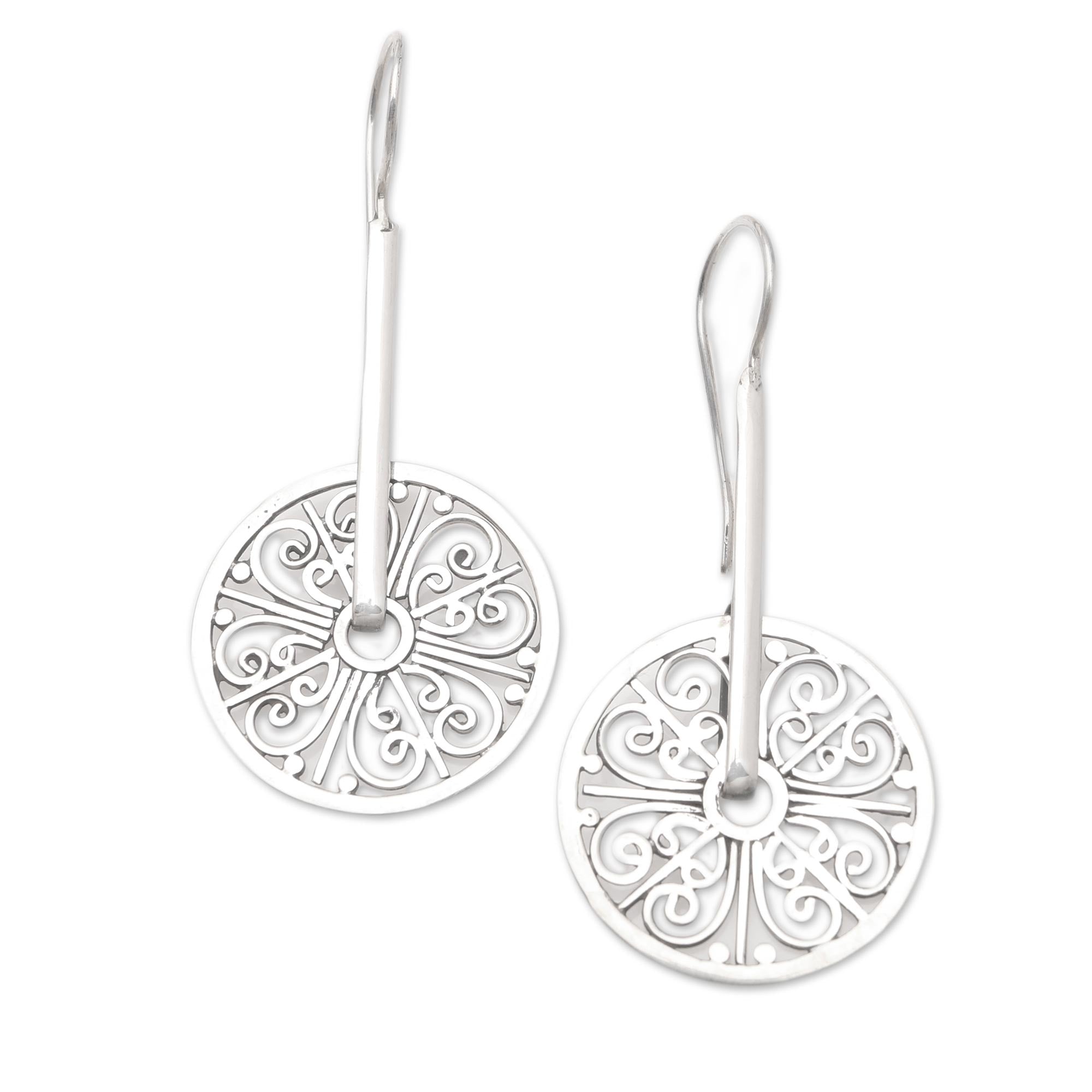 Premium Kingdom Road Handcrafted Sterling Silver Dangle Earrings - Heart Motif Design