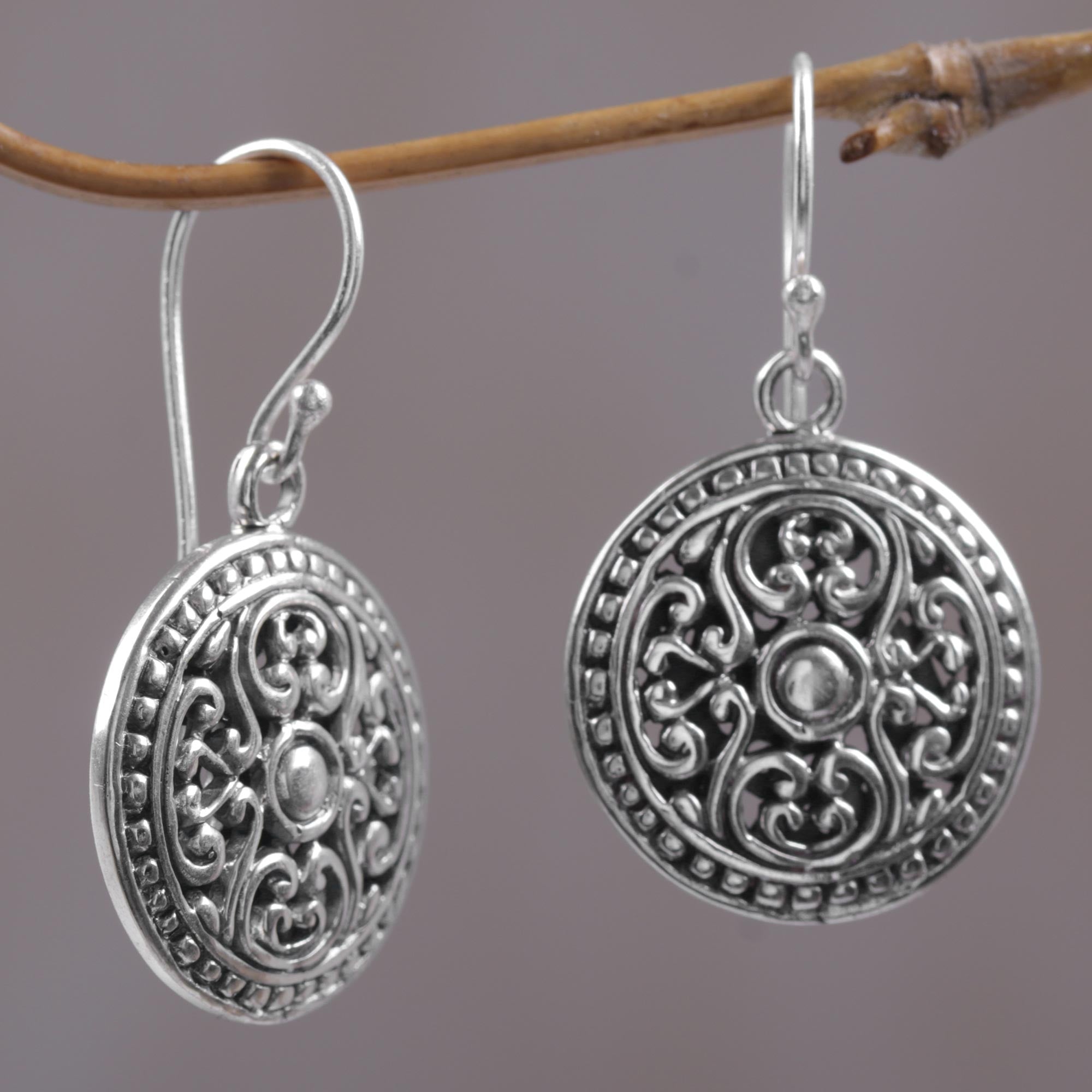 Premium Bali Sterling Silver Dangle Earrings - Handcrafted Elegance