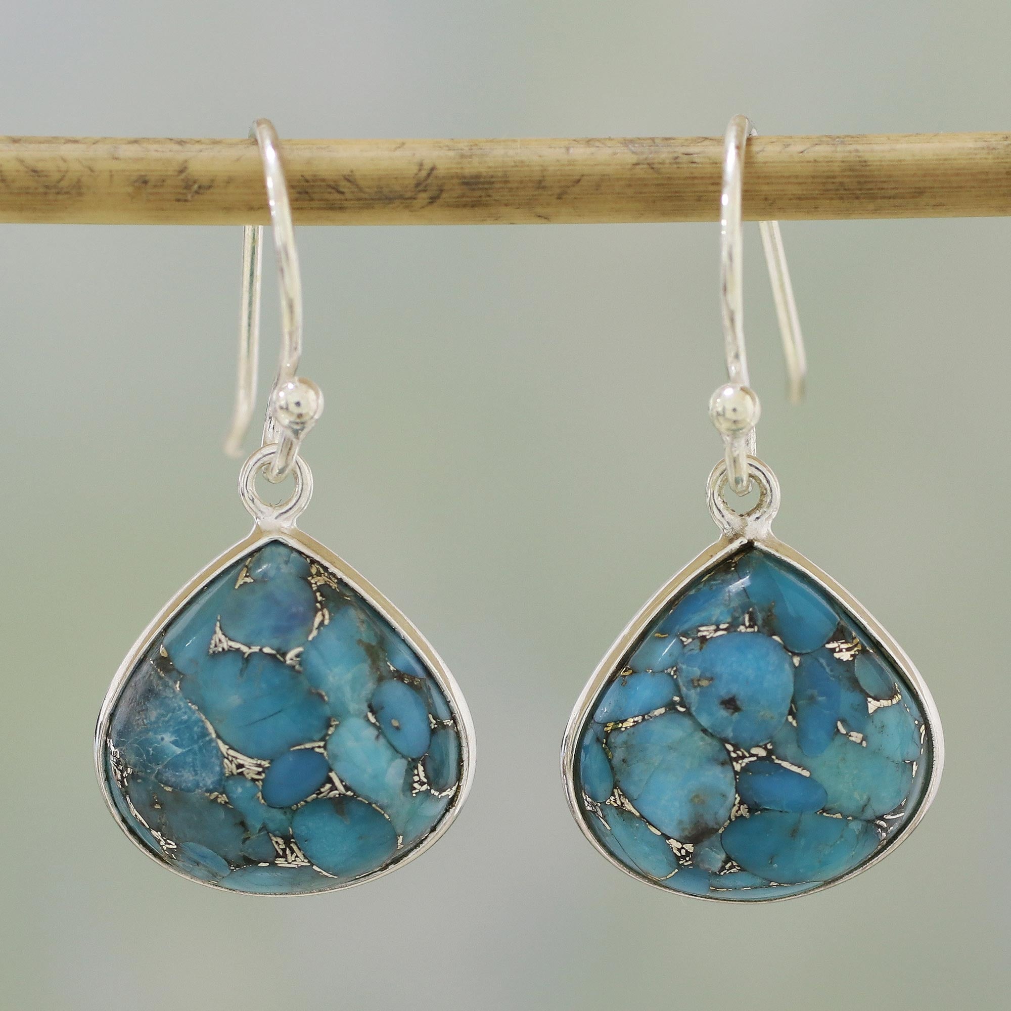 Premium Dancing Soul Sterling Silver & Turquoise Dangle Earrings