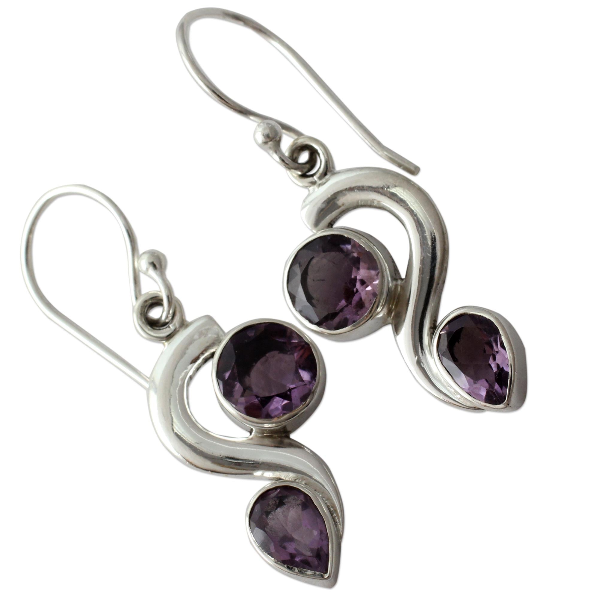 Premium Jungle Enchantment Amethyst Dangle Earrings