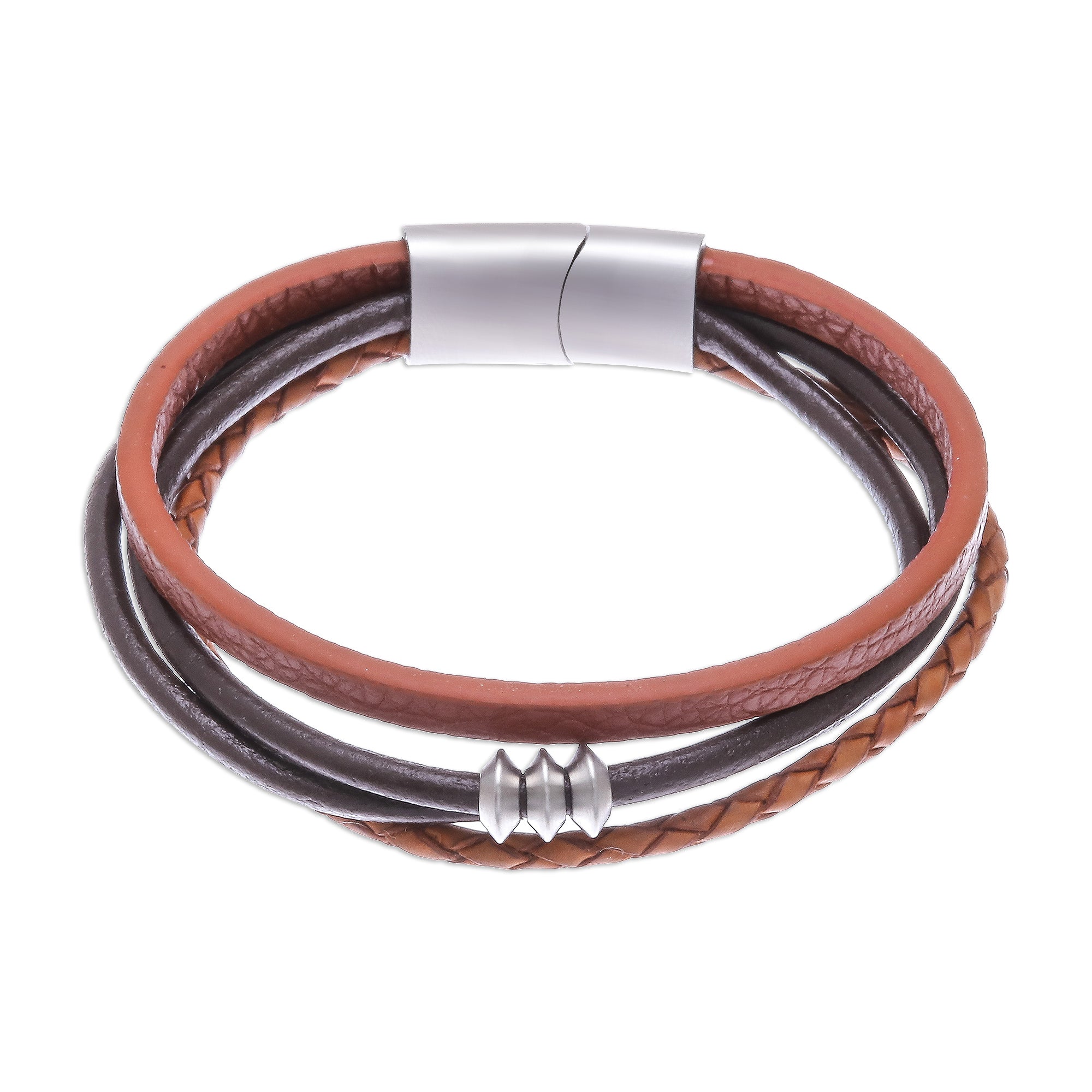 Premium Free Spirited Brown Leather Cord Bracelet - Handcrafted in Thailand