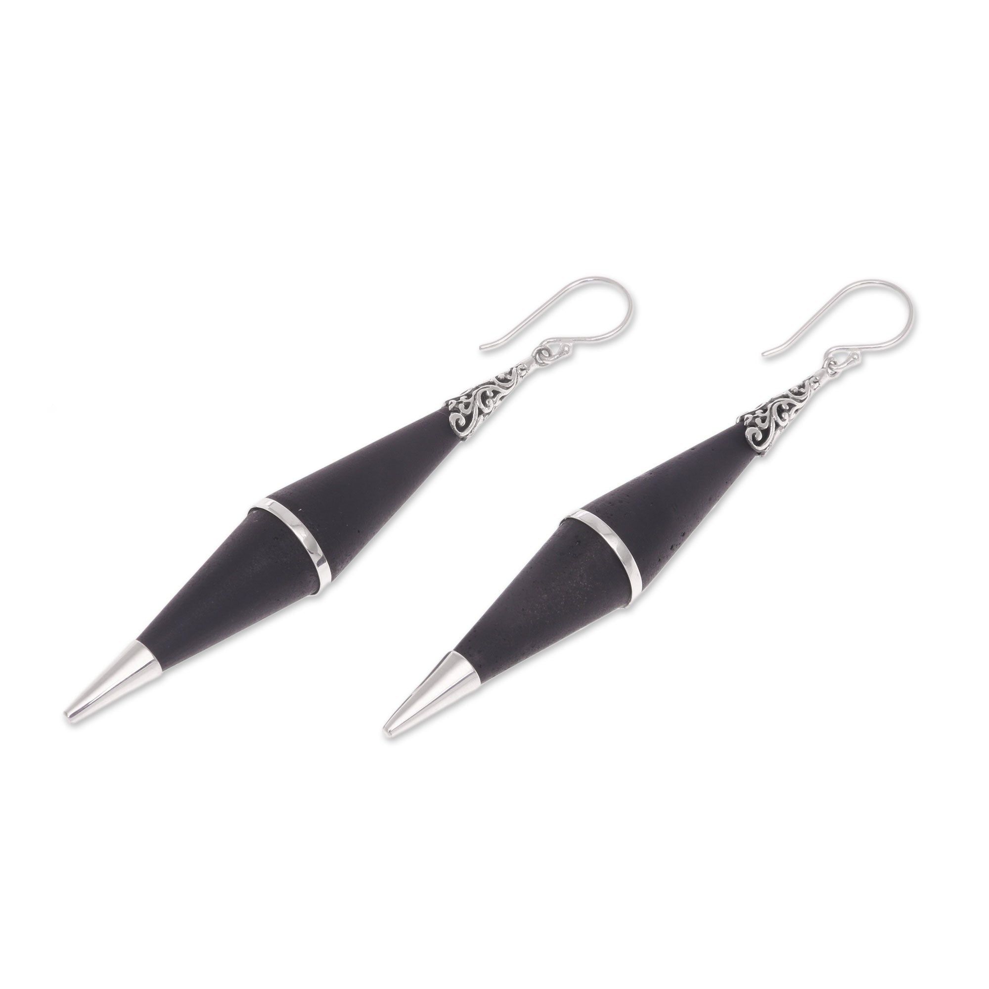 Premium Dark Shards Sterling Silver Dangle Earrings - Ultimate Statement Piece