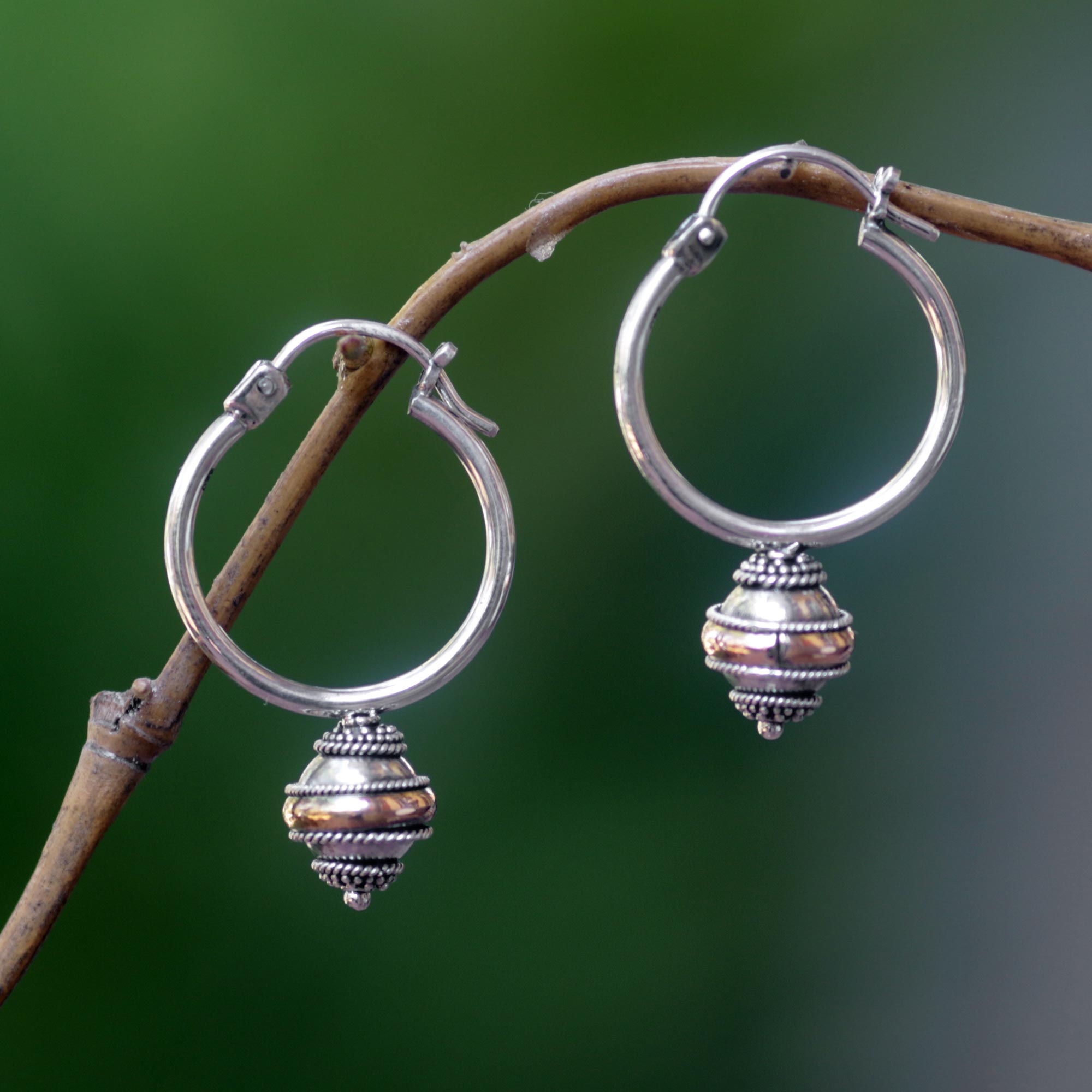 Premium Sterling Silver & Gold Plated Hoop Earrings - Handcrafted Elegance