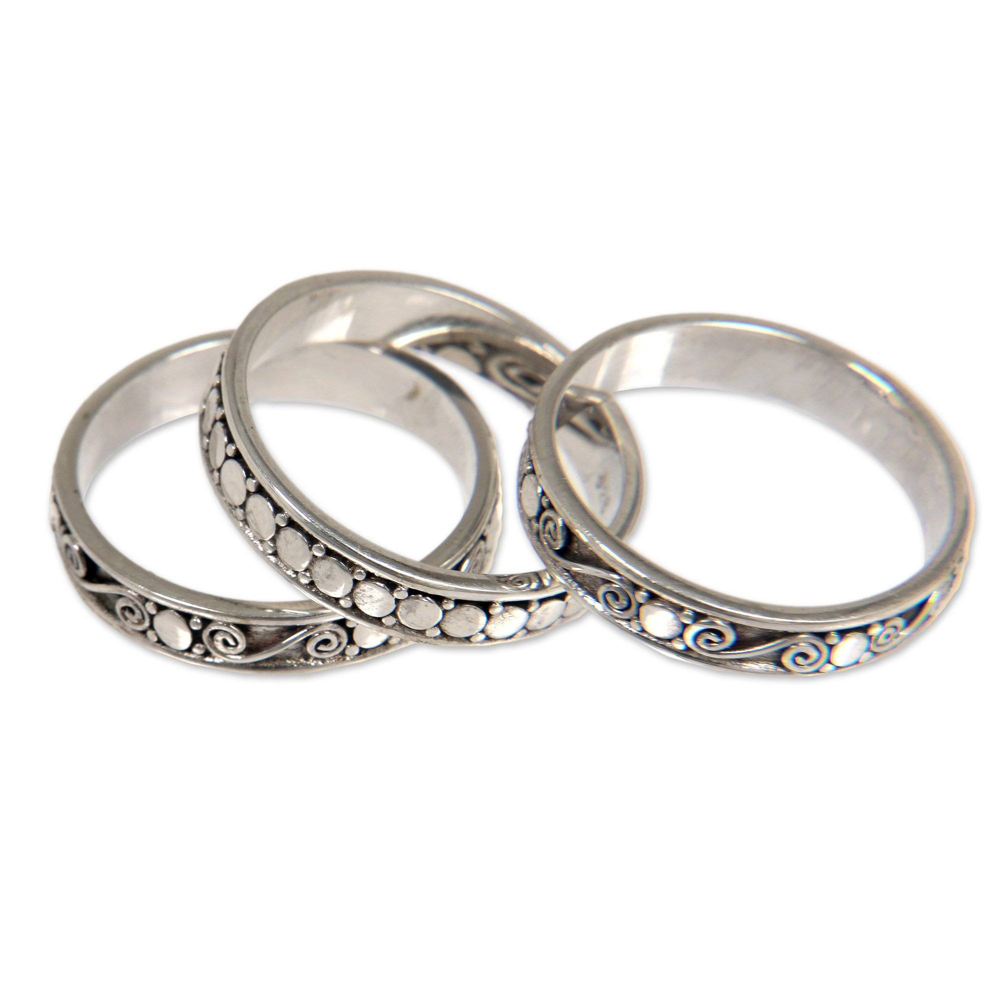 Premium Handmade Sterling Silver Stacking Rings Set