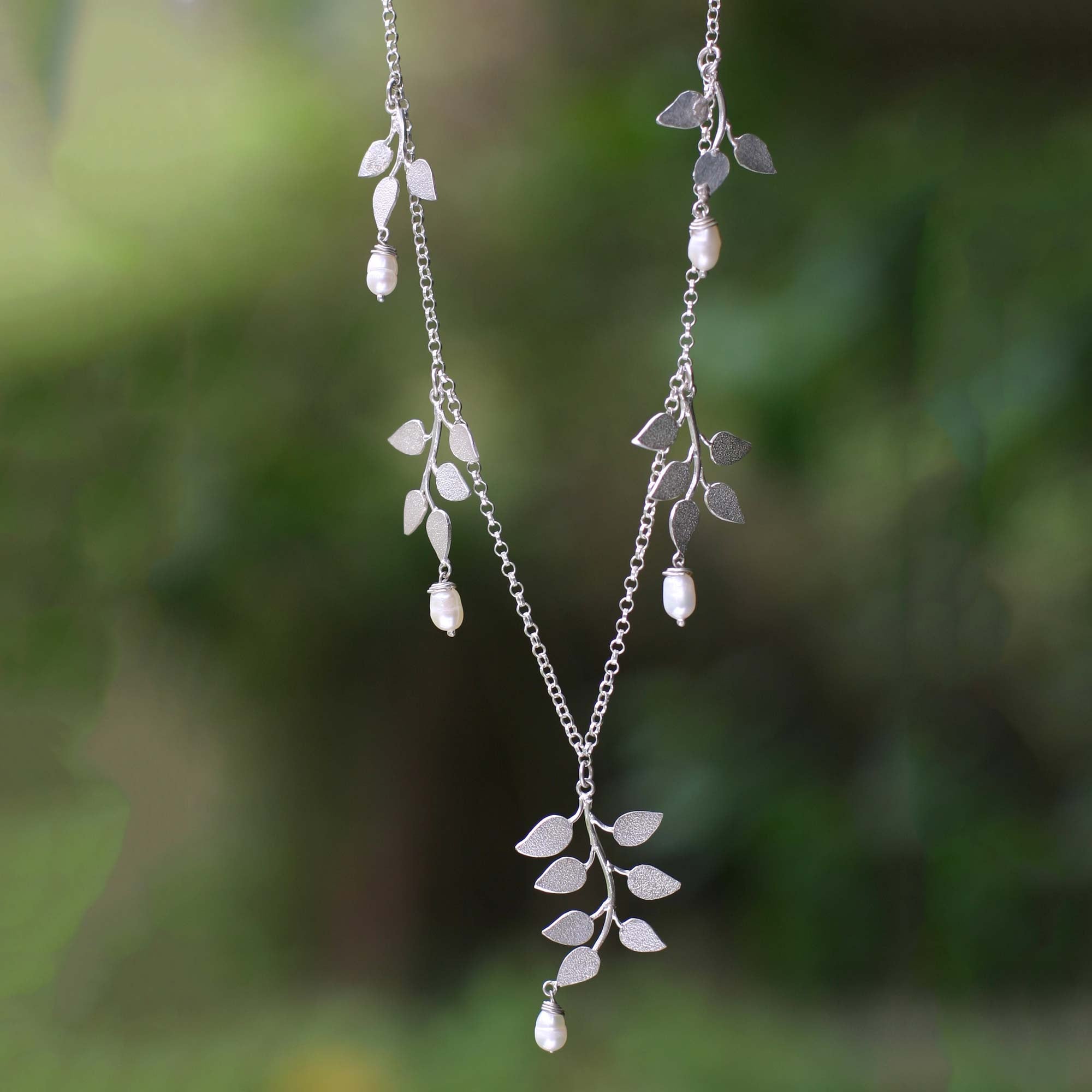 Premium Cloud Forest Pearl Necklace - Handmade Sterling Silver Jewelry