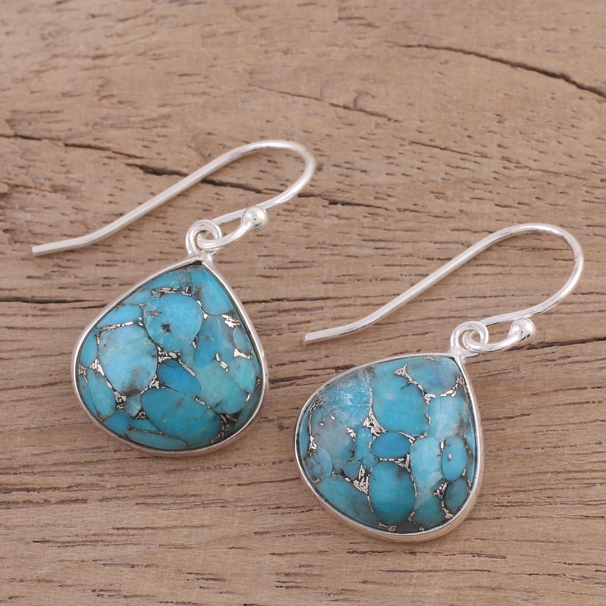 Premium Dancing Soul Sterling Silver & Turquoise Dangle Earrings