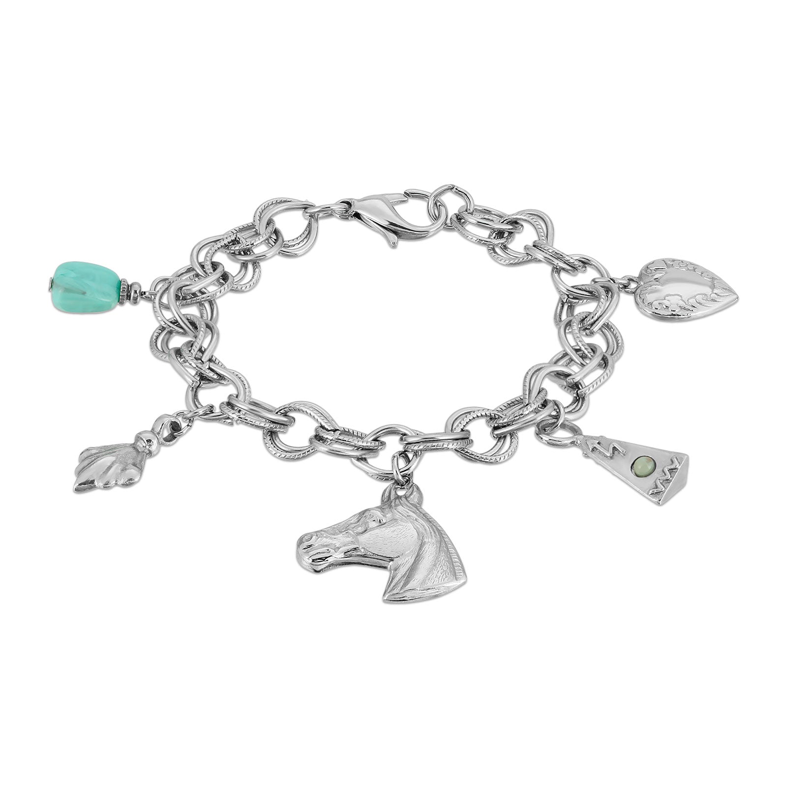 Premium 1928 Jewelry® Multi-Charm Horse Bracelet with Turquoise Accents