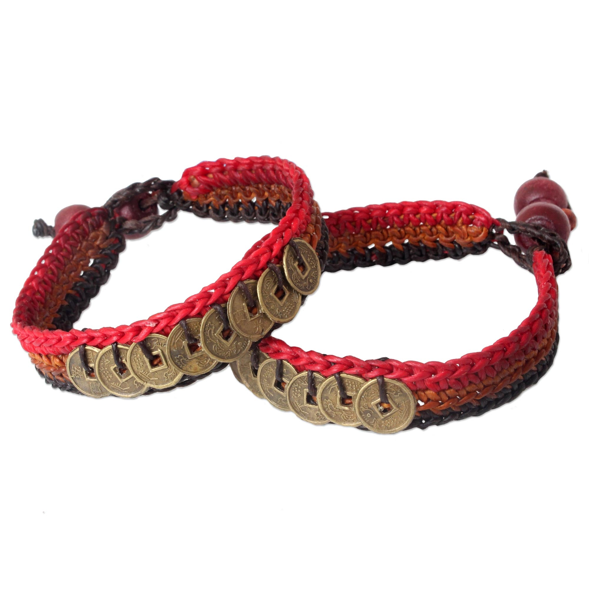 Premium Cinnamon Coins Handwoven Bracelet Set