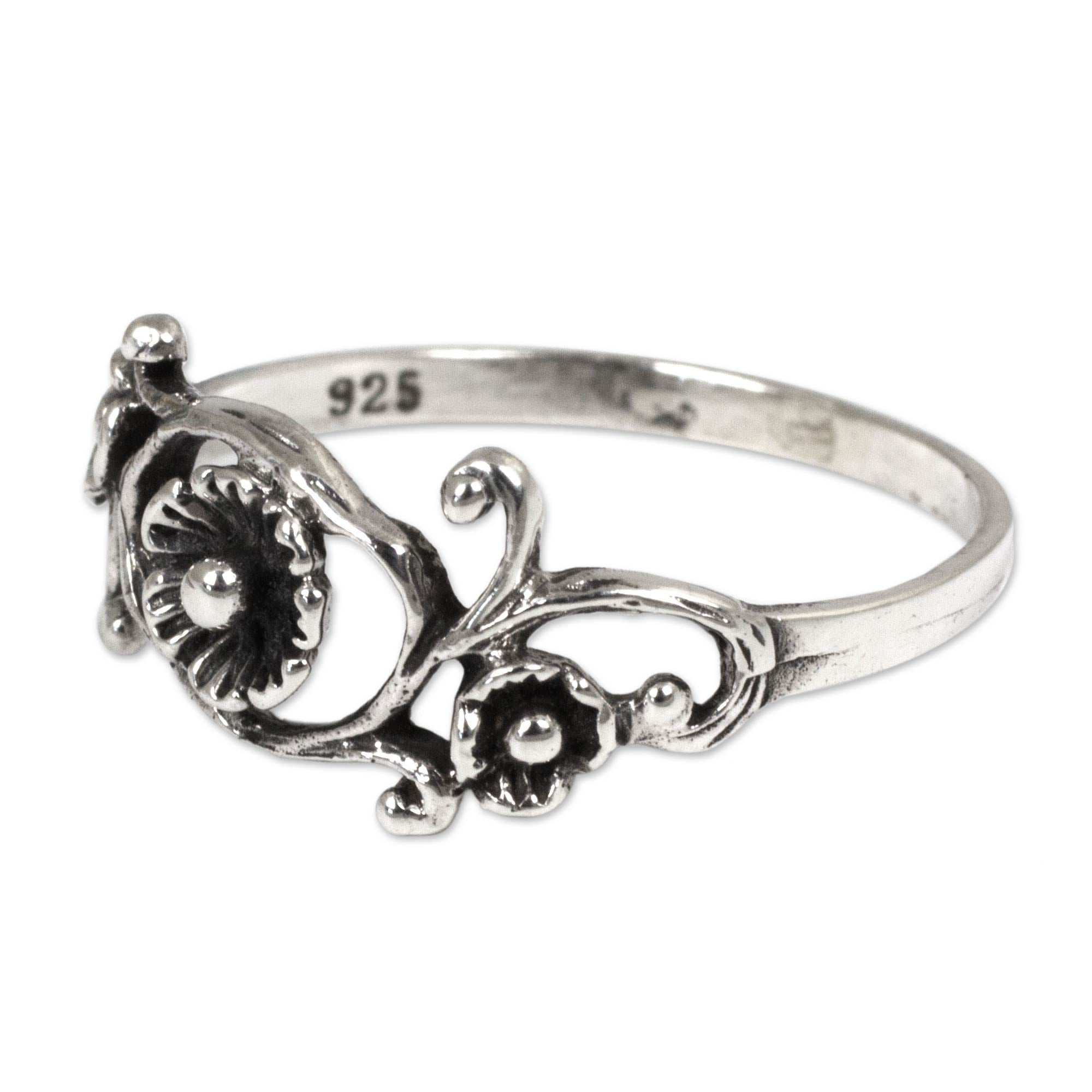 Premium Lotus Rose Sterling Silver Flower Ring - Handcrafted Elegance