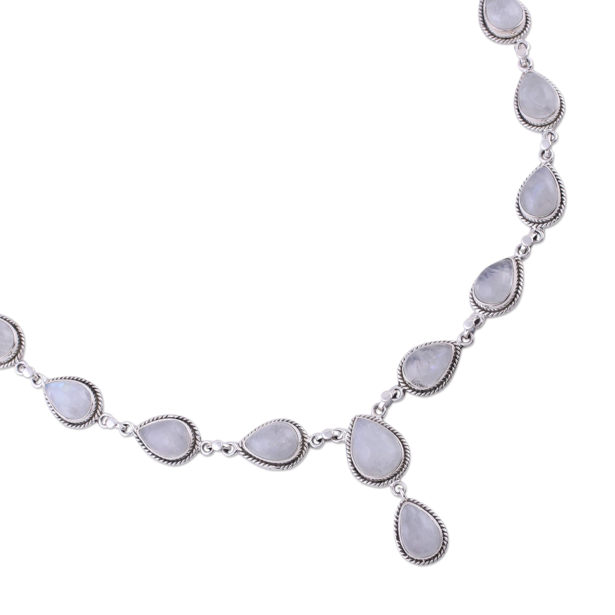 Premium Mystical Charm Rainbow Moonstone Necklace - Handmade Sterling Silver Jewelry