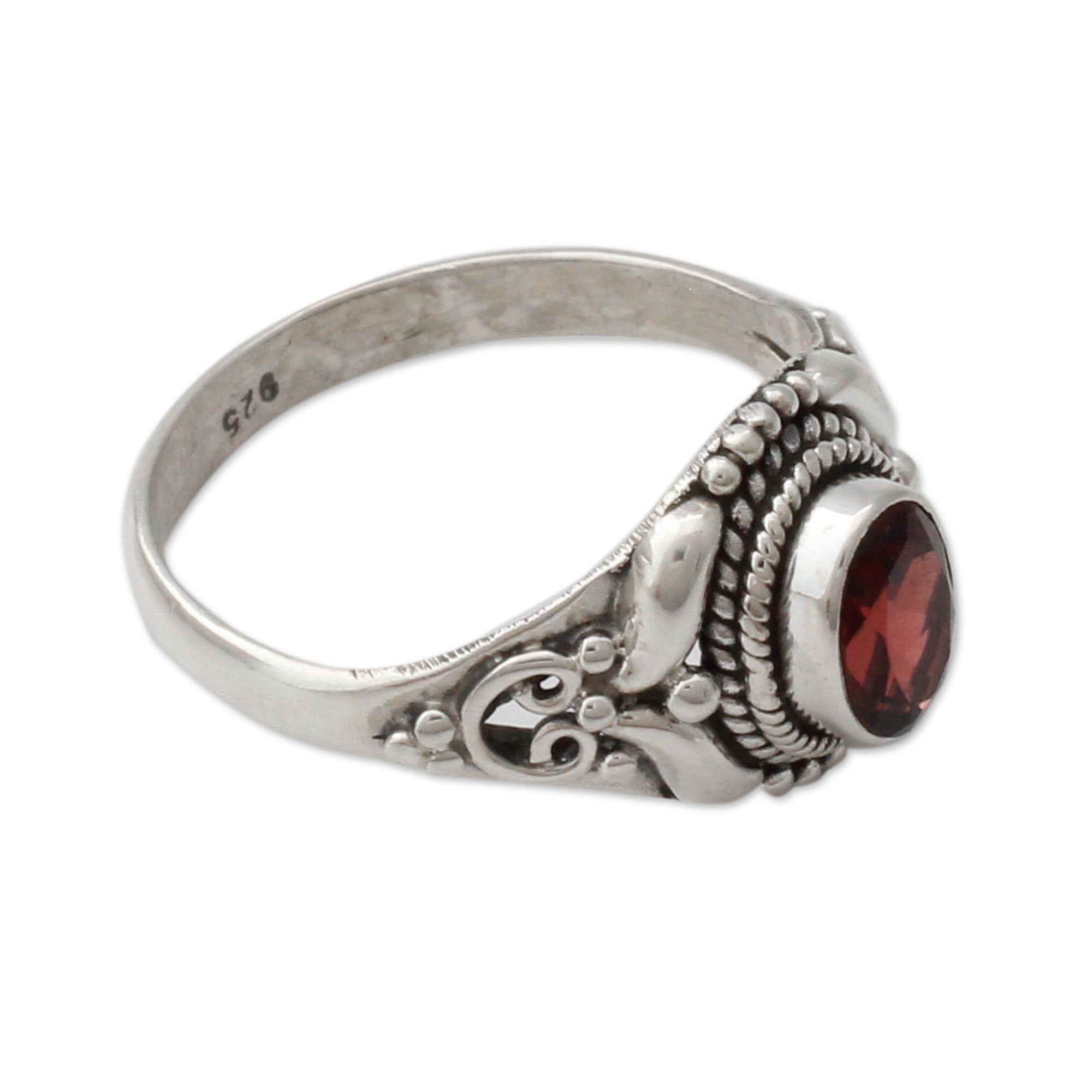 Premium Handcrafted Garnet & Sterling Silver Cocktail Ring - Ultimate Statement Piece