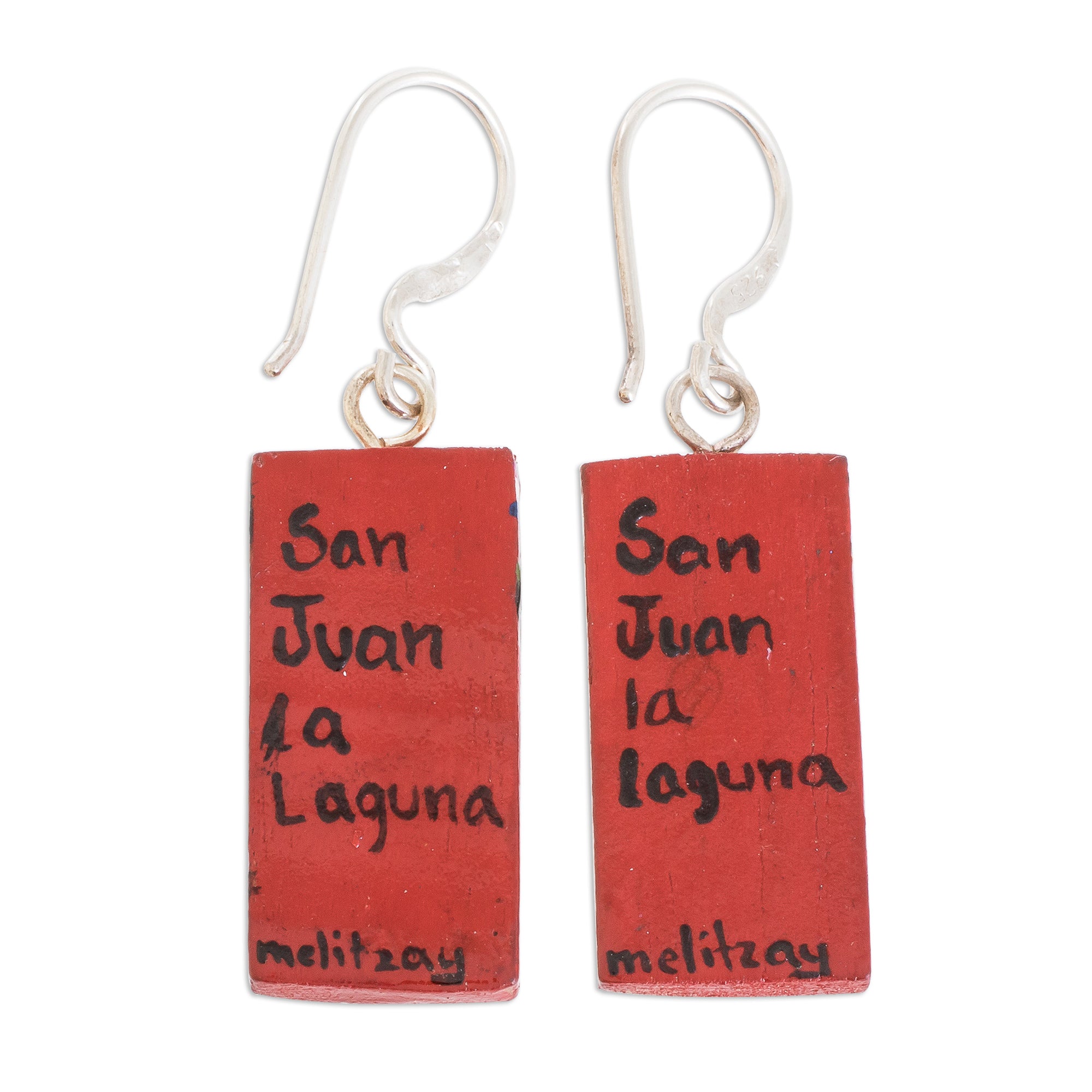 Premium Hand-Painted Wood Dangle Earrings from Guatemala - San Juan La Laguna Inspired