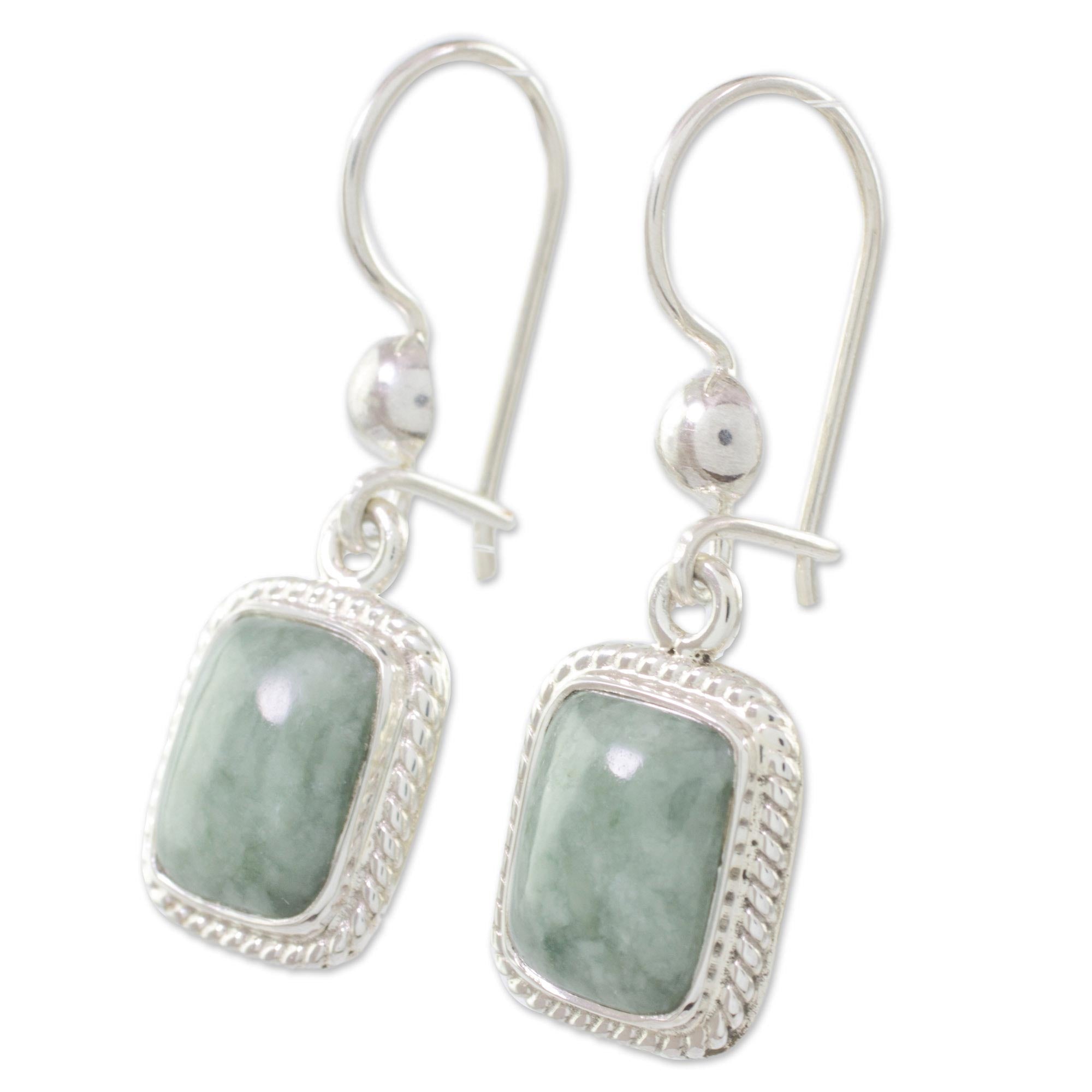 Premium Life Divine Guatemalan Green Jade Earrings – Handcrafted Sterling Silver Jewelry