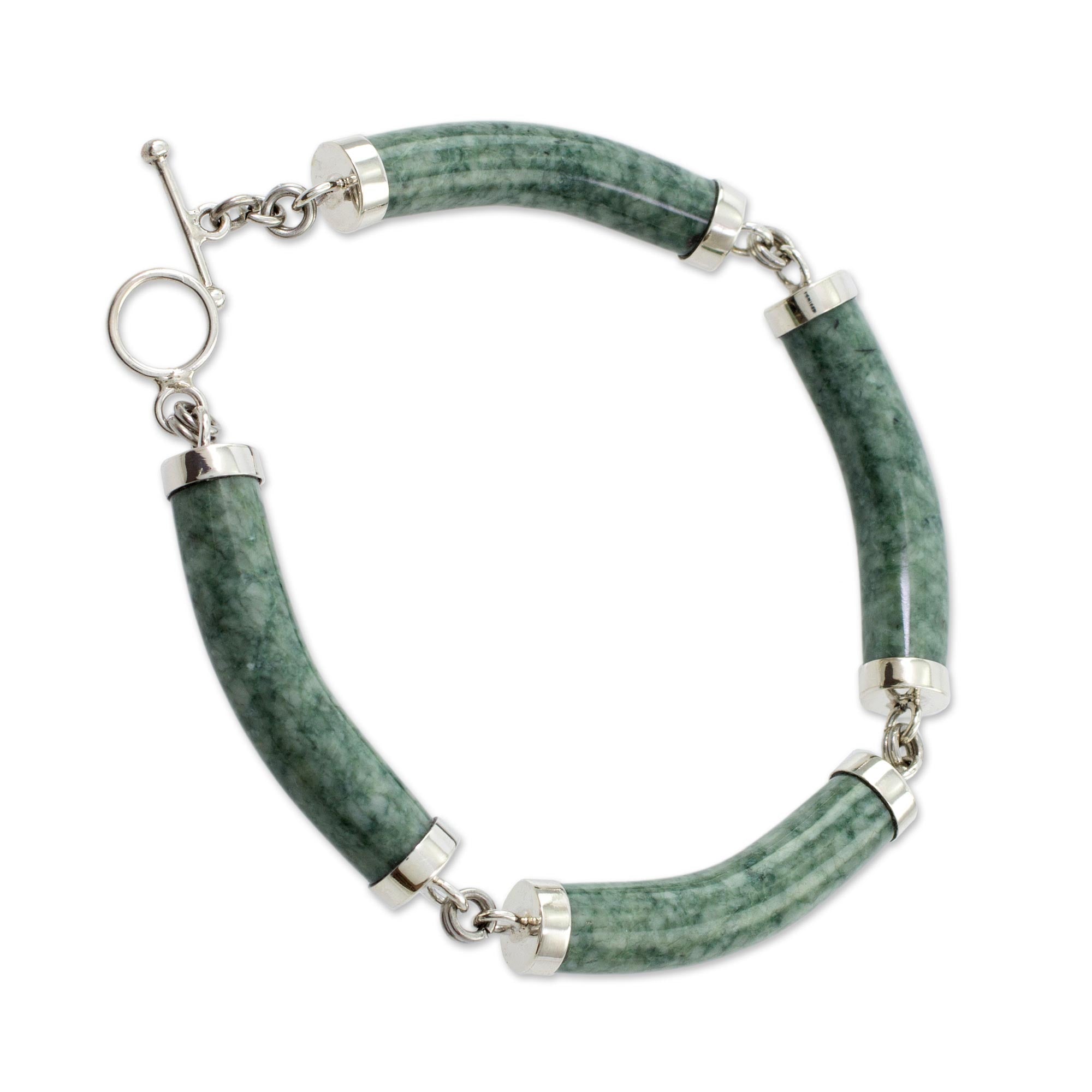 Premium Artisan Green Jade Link Bracelet - Handcrafted Luxury