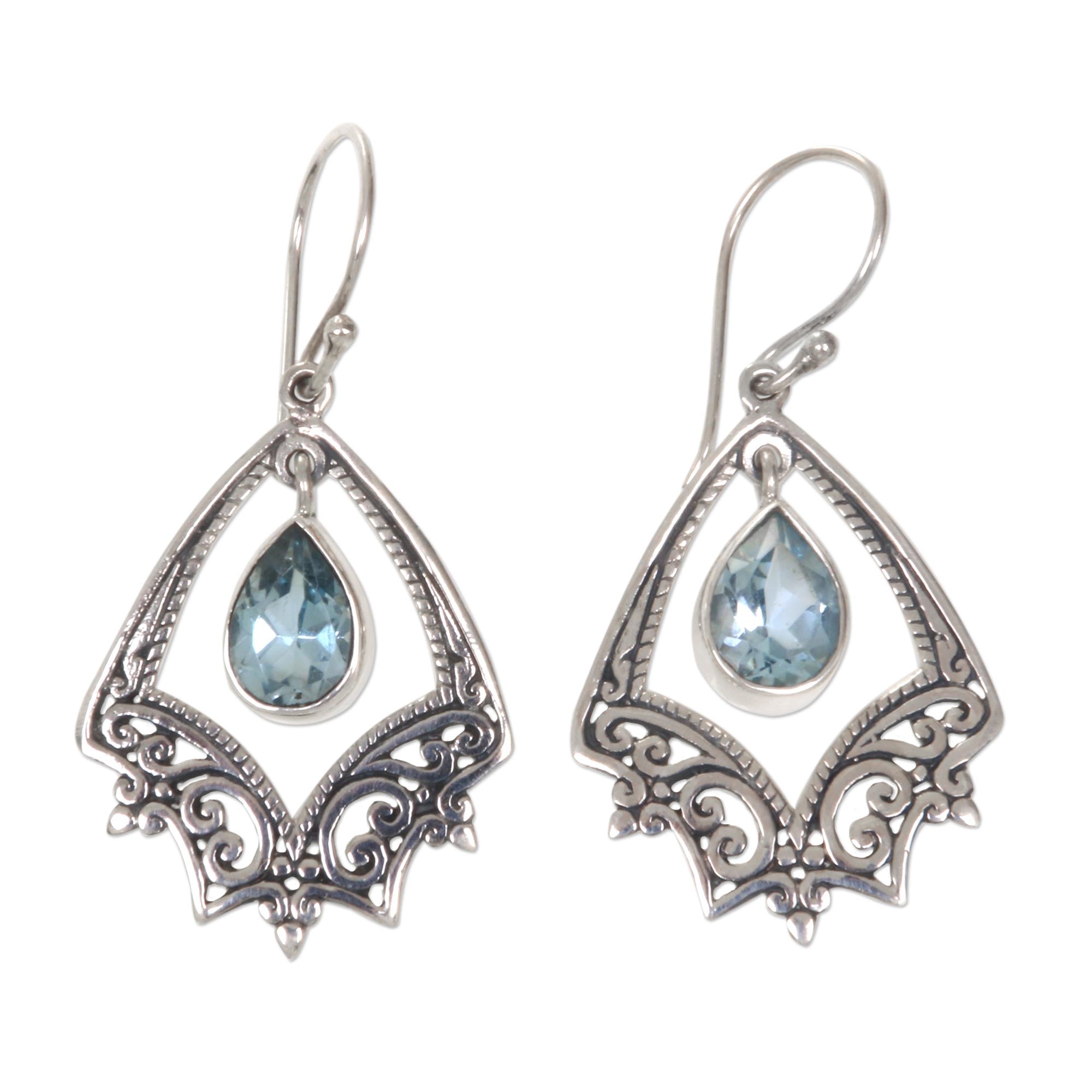 Premium Blue Topaz Sterling Silver Earrings - Ultimate Elegance