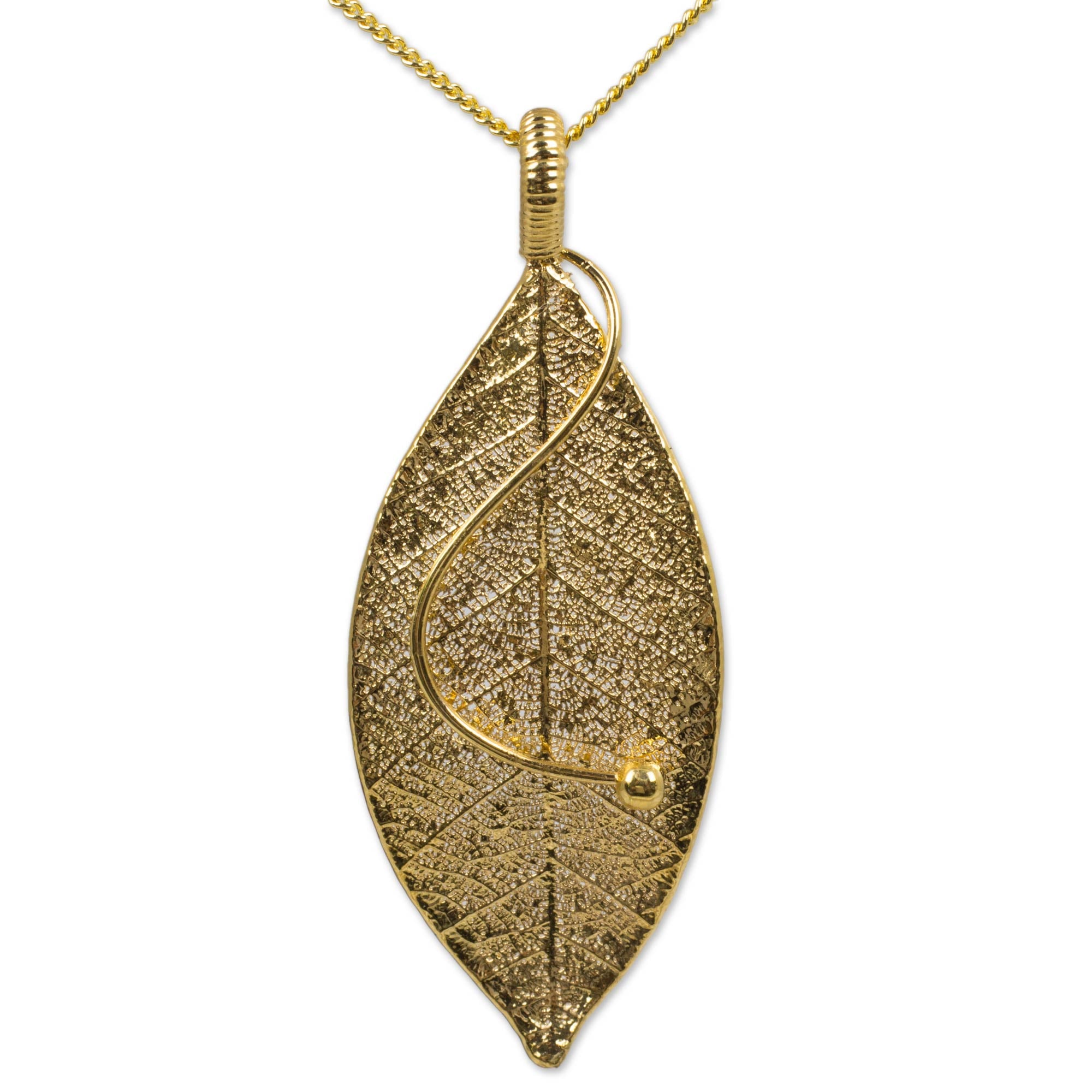 Premium Forest Solo Gold Leaf Necklace