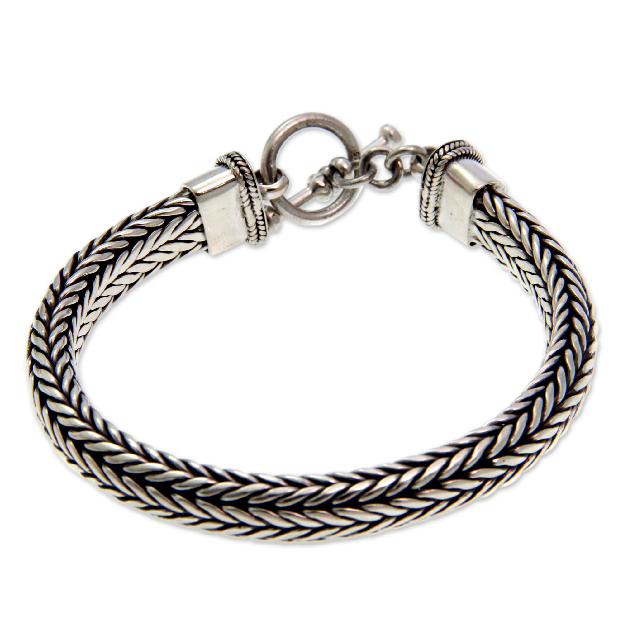 Premium Sterling Silver Entwined Bracelet - Handcrafted Elegance