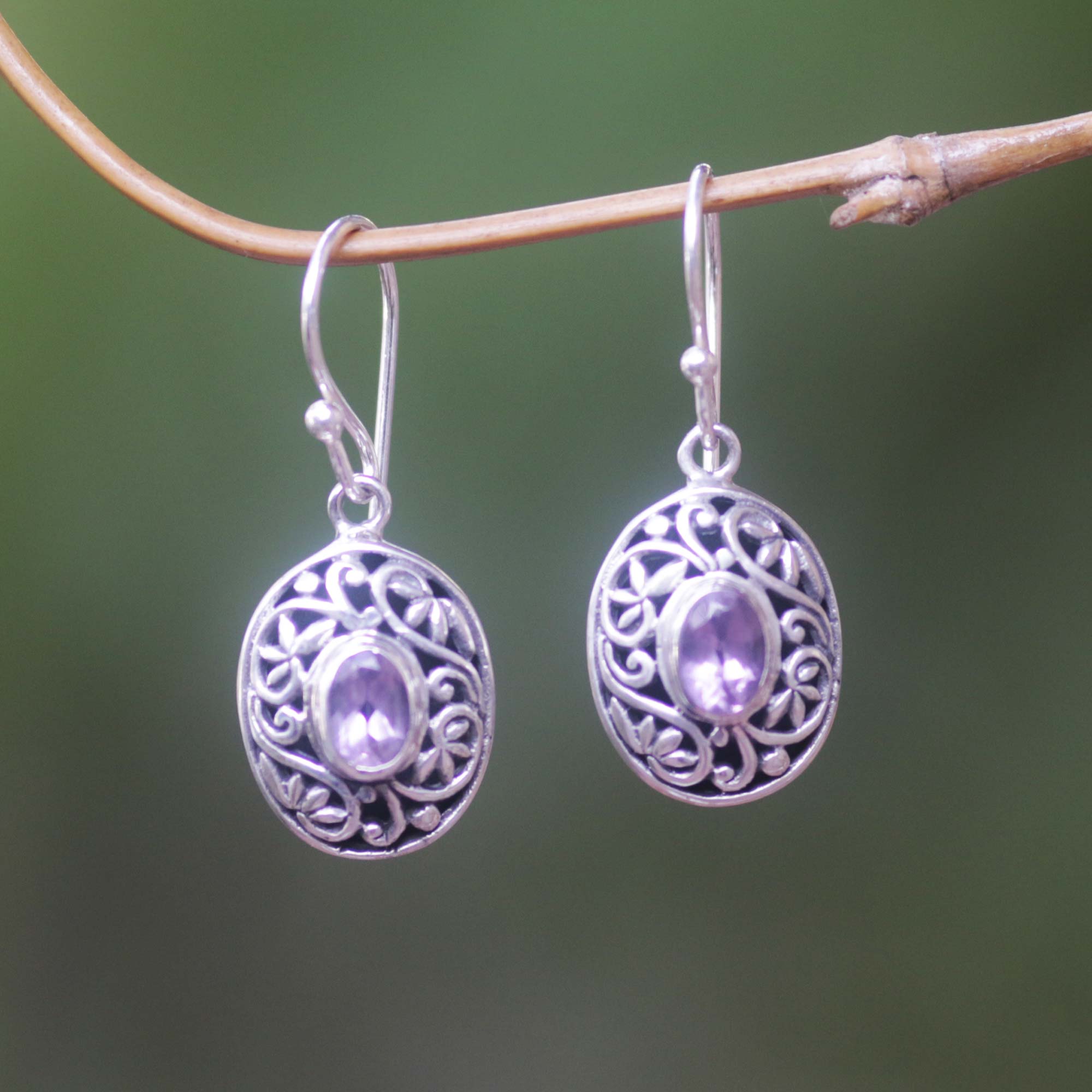 Premium Wild Beauty Amethyst Sterling Silver Dangle Earrings