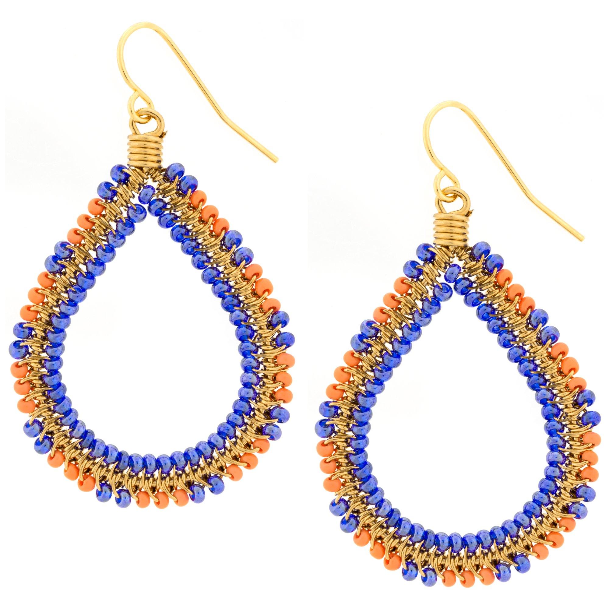 Premium Double Beaded Teardrop Earrings - Handmade Elegance