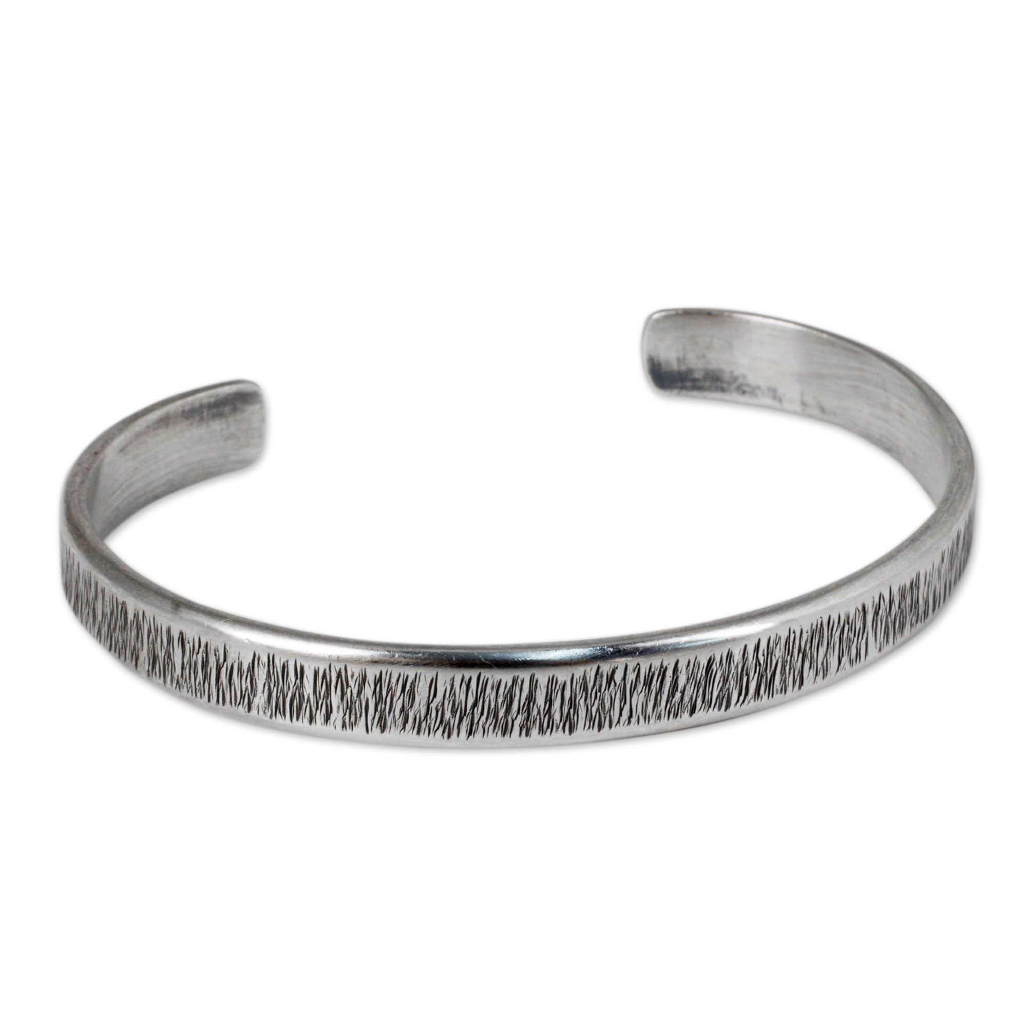 Premium Handcrafted Sea Grass Sterling Silver Cuff Bracelet - Ethical Thai Design