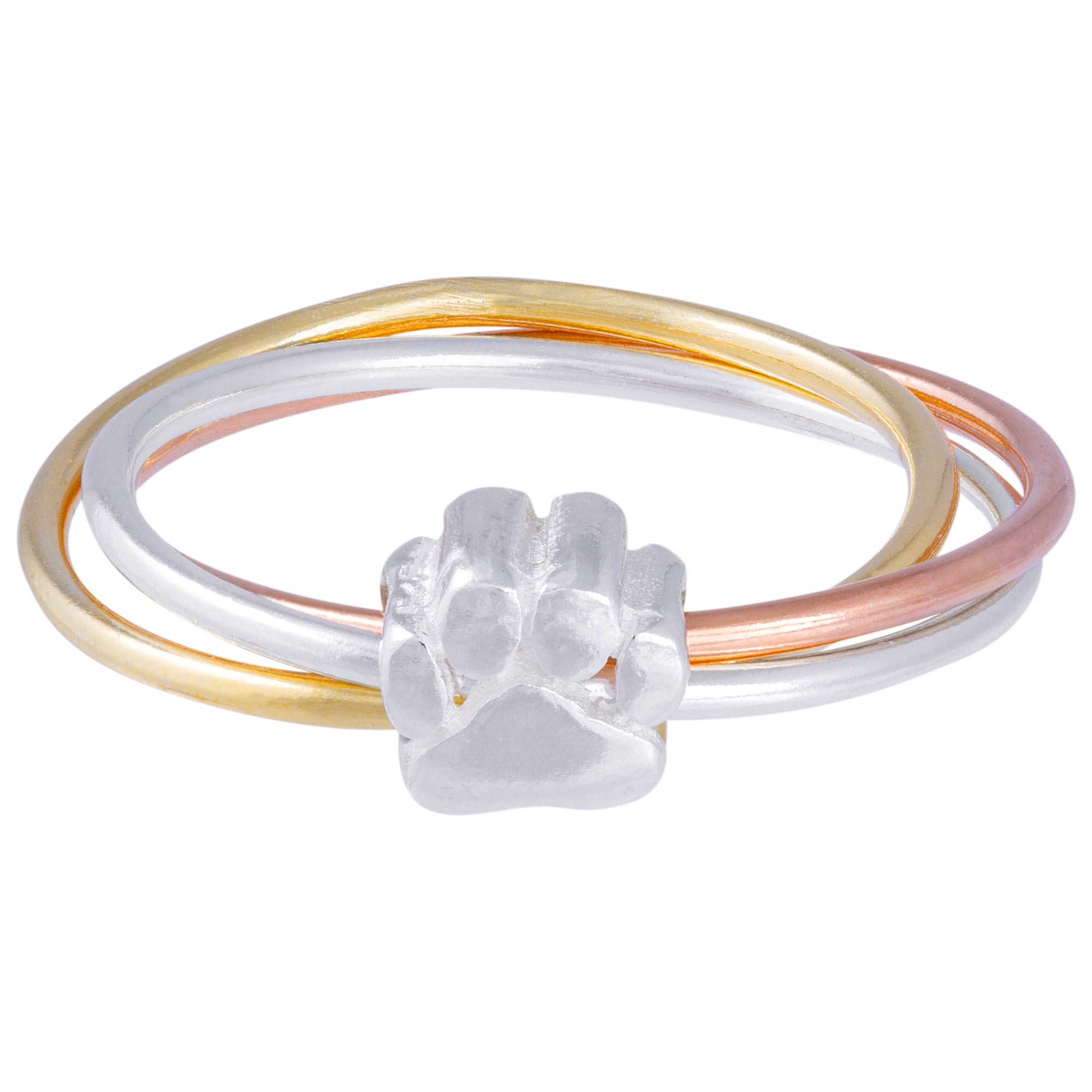 Premium Paw Print Sterling Silver Fidget Ring - Ultimate Stress Relief