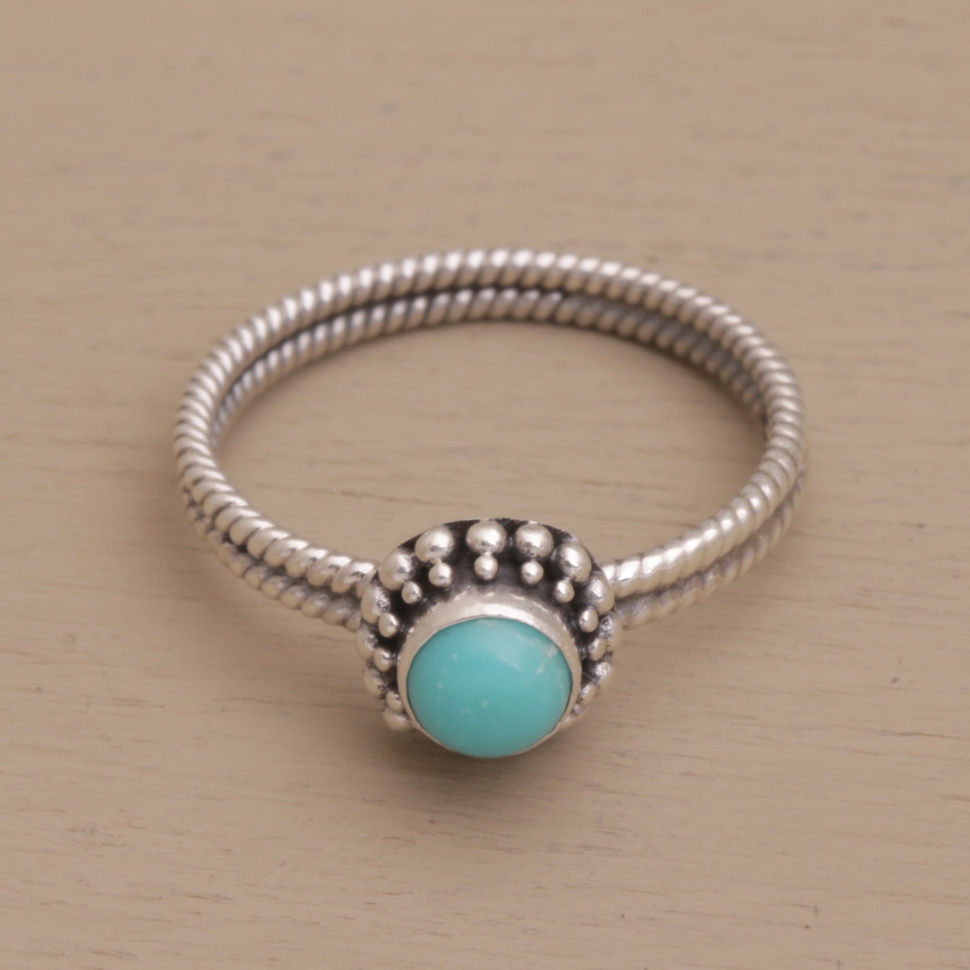 Premium Turquoise & Sterling Silver Artisan Ring – Timeless Elegance