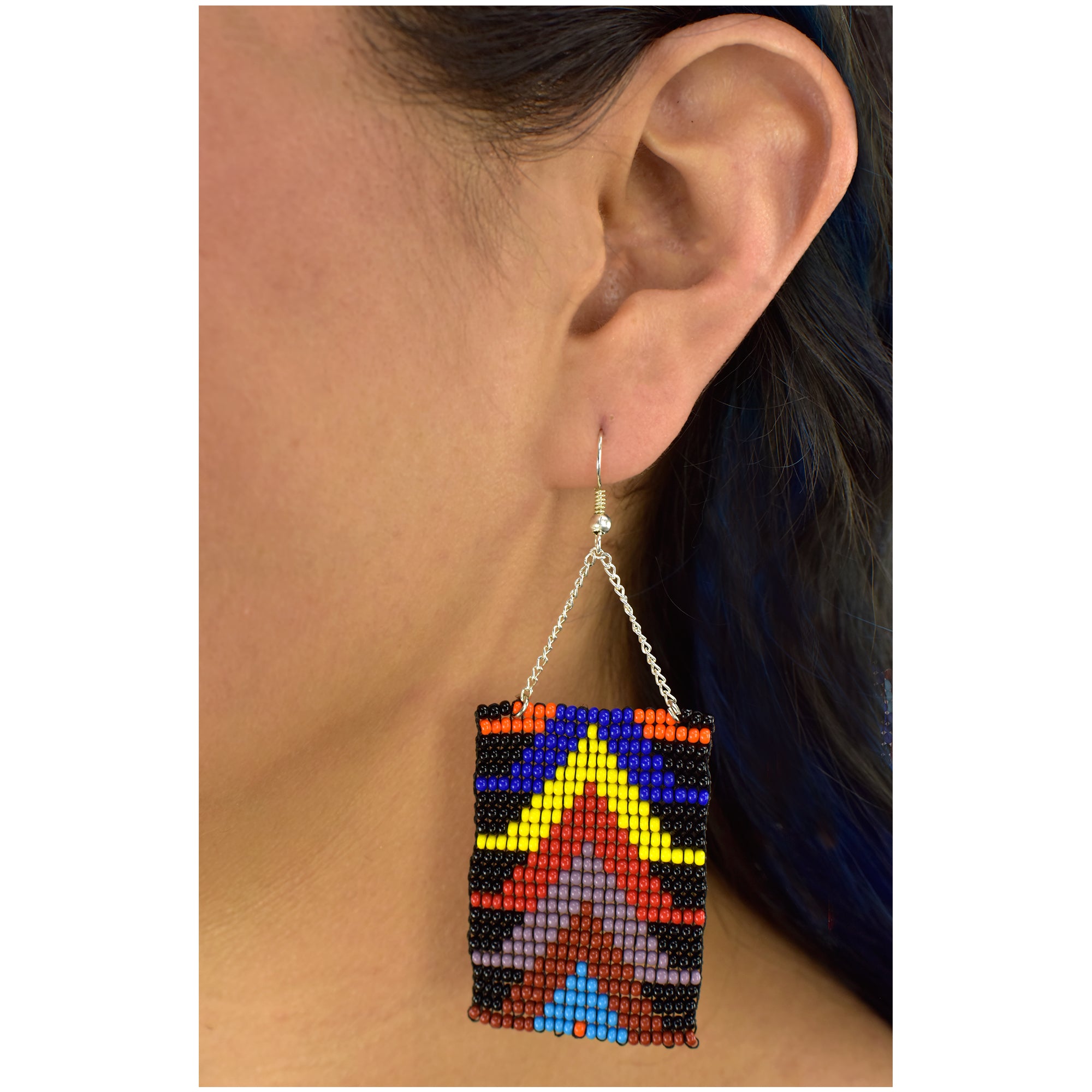 Premium Boho Geometric Beaded Earrings - Handmade in Guatemala