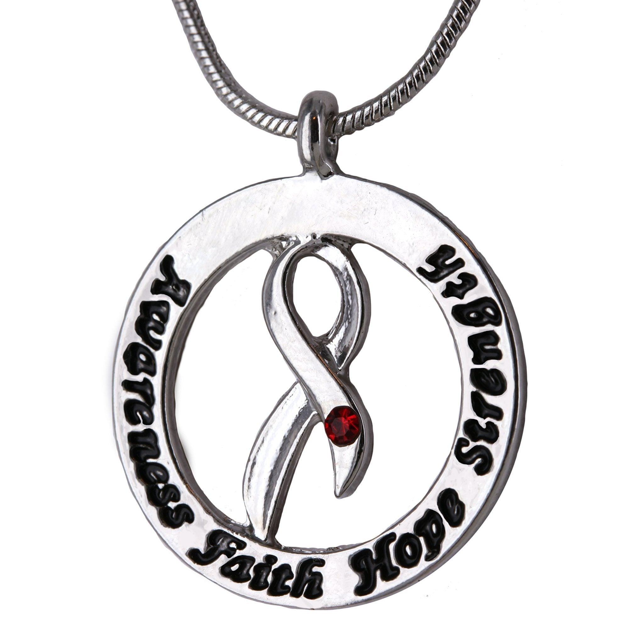 Premium Diabetes Awareness Inspirational Necklace - Symbol of Hope & Strength