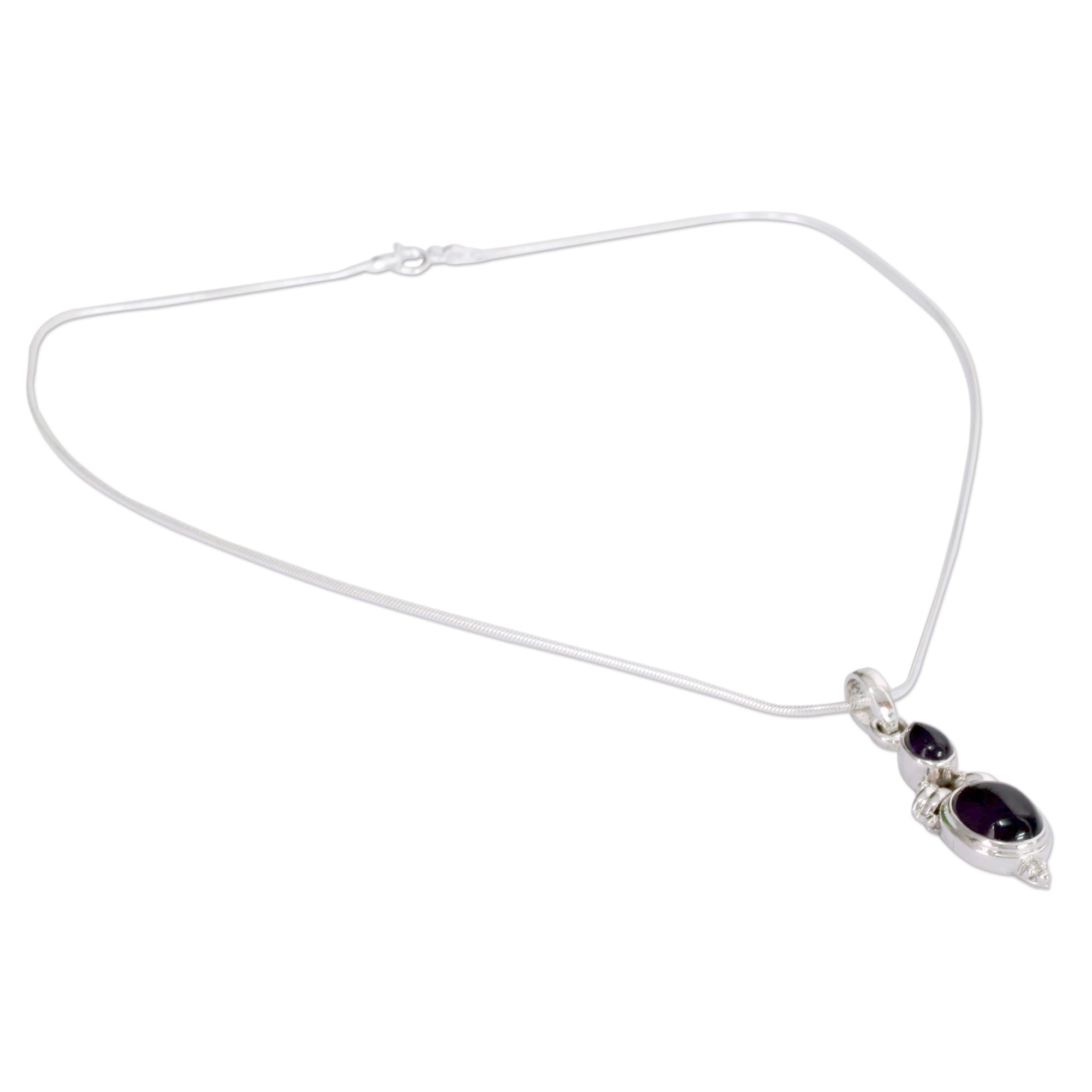 Premium Mumbai Lilac Amethyst Pendant Necklace - Ultimate Elegance