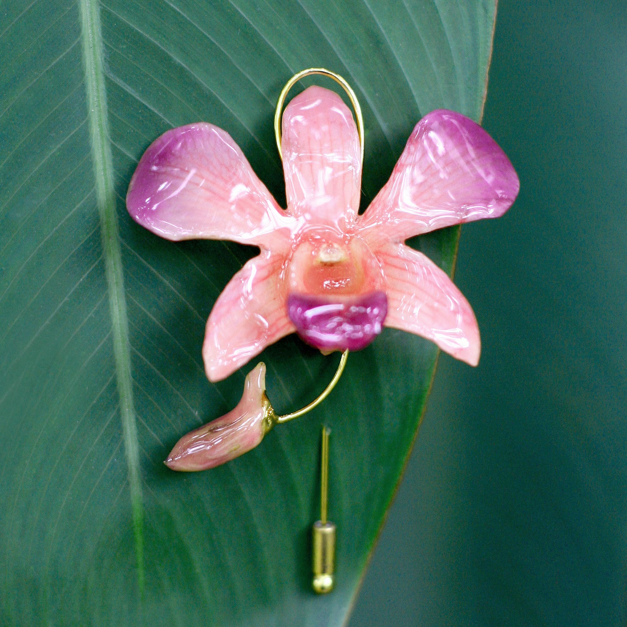 Premium Eternal Orchid Gold-Plated Brooch Pin