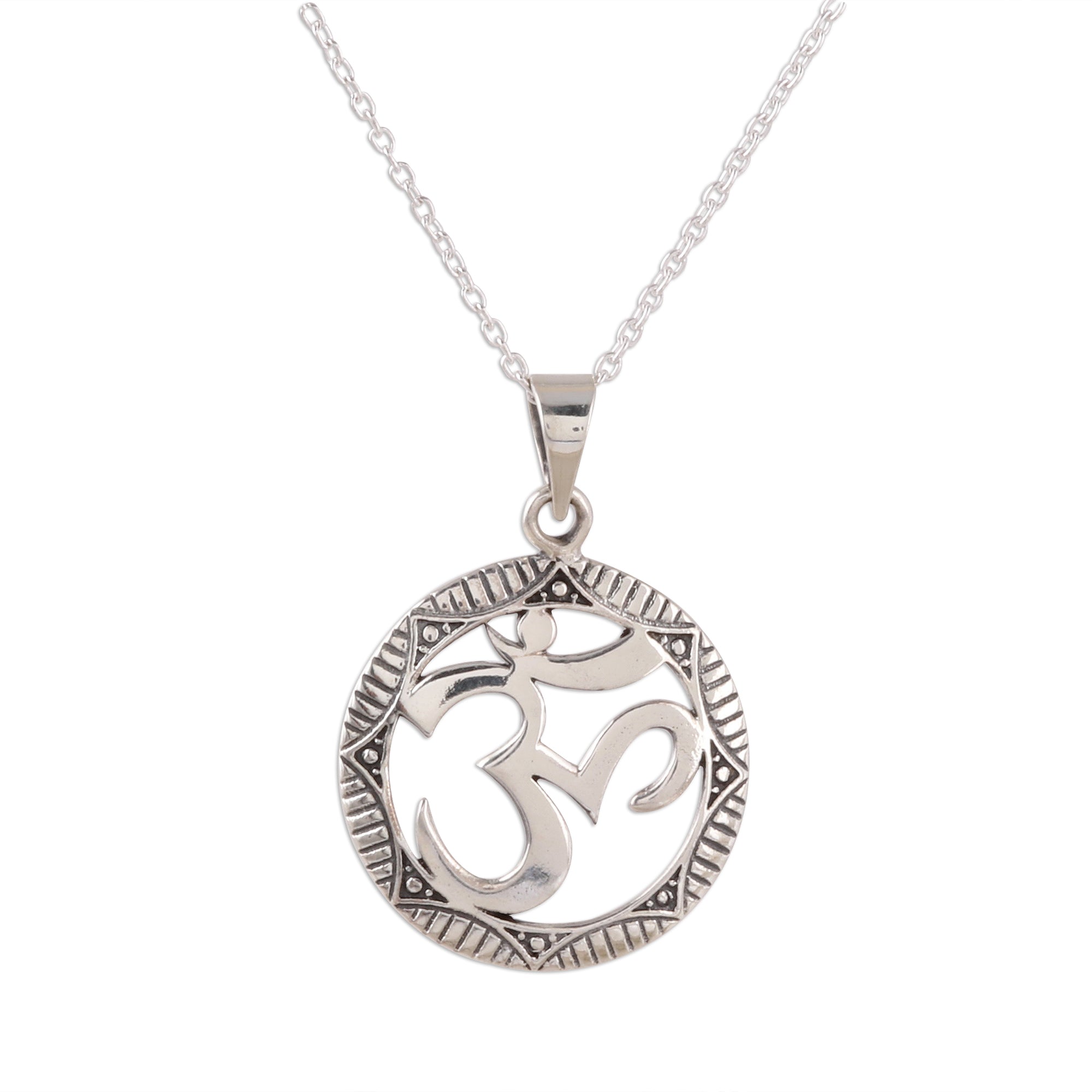 Premium Sterling Silver Om Pendant Necklace - Handcrafted in India