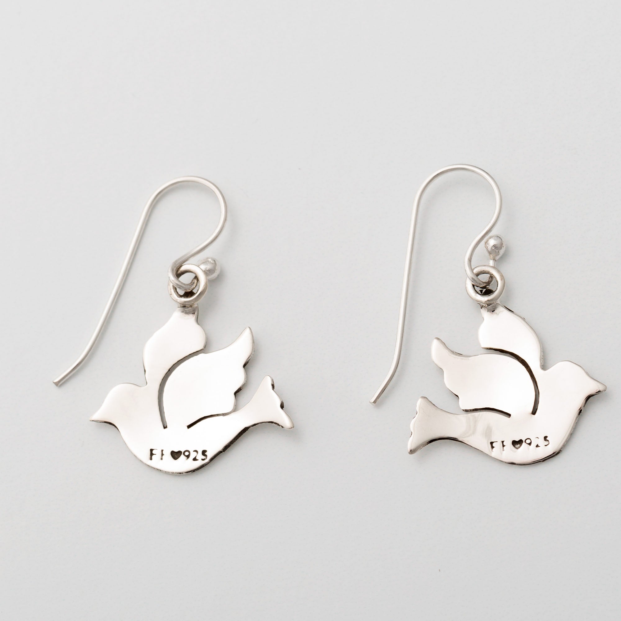 Premium Peace Dove Sterling Silver Earrings - Handcrafted Elegance