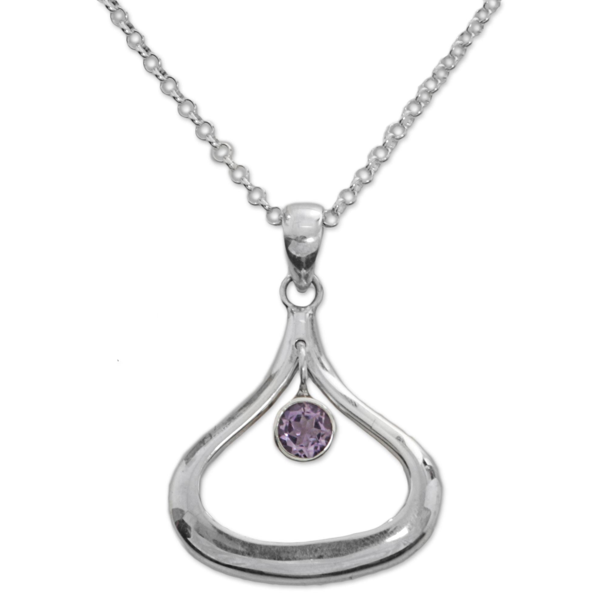 Premium Unbreakable Amethyst Pendant Necklace - Handcrafted Sterling Silver Jewelry