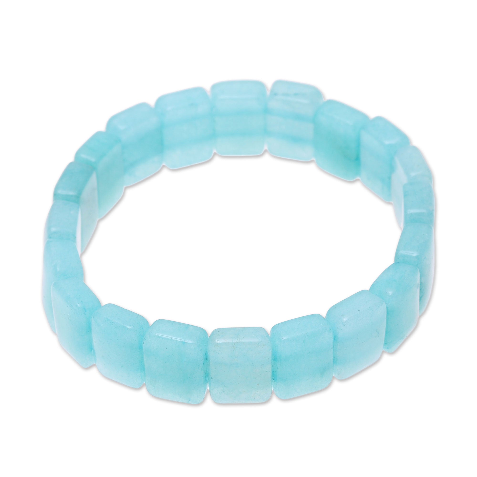 Premium Blue Agate Stretch Bracelet – Handcrafted Harmony from India