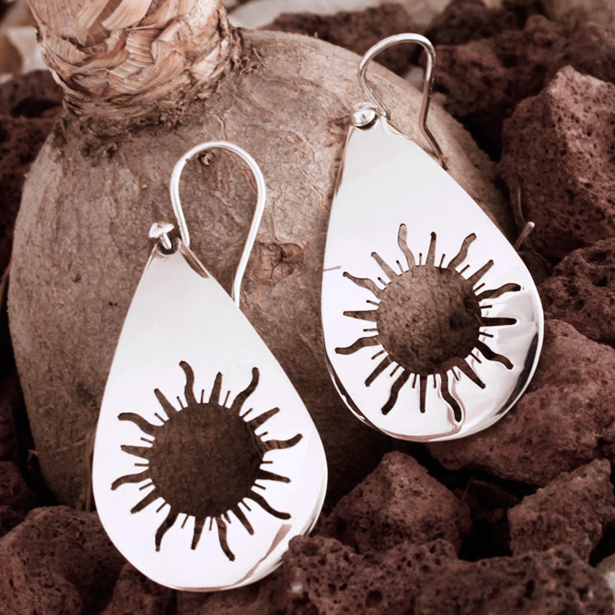 Premium Sun Drops Silver Earrings - Handcrafted in Mexico