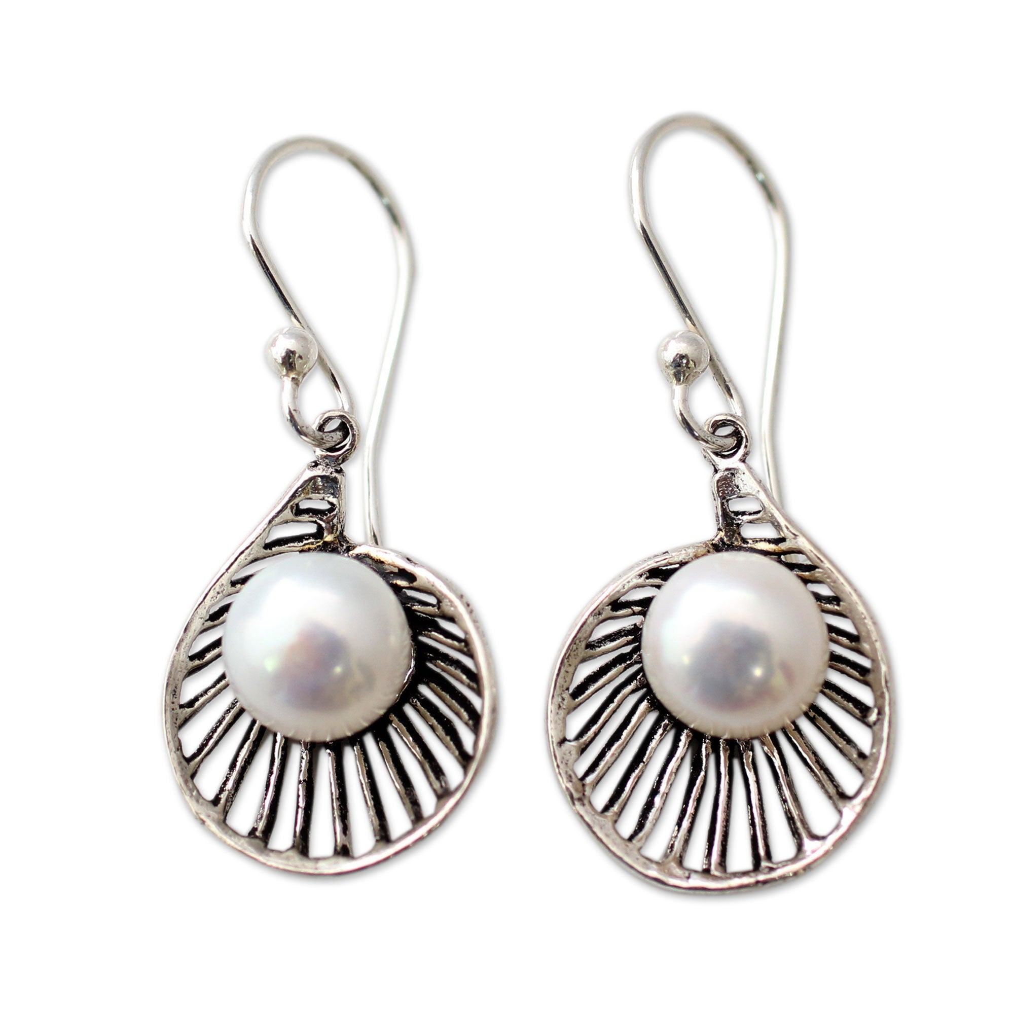 Premium Oyster Treasure Artisan Crafted Pearl and Sterling Silver Earrings - Elegant Handmade Jewelry