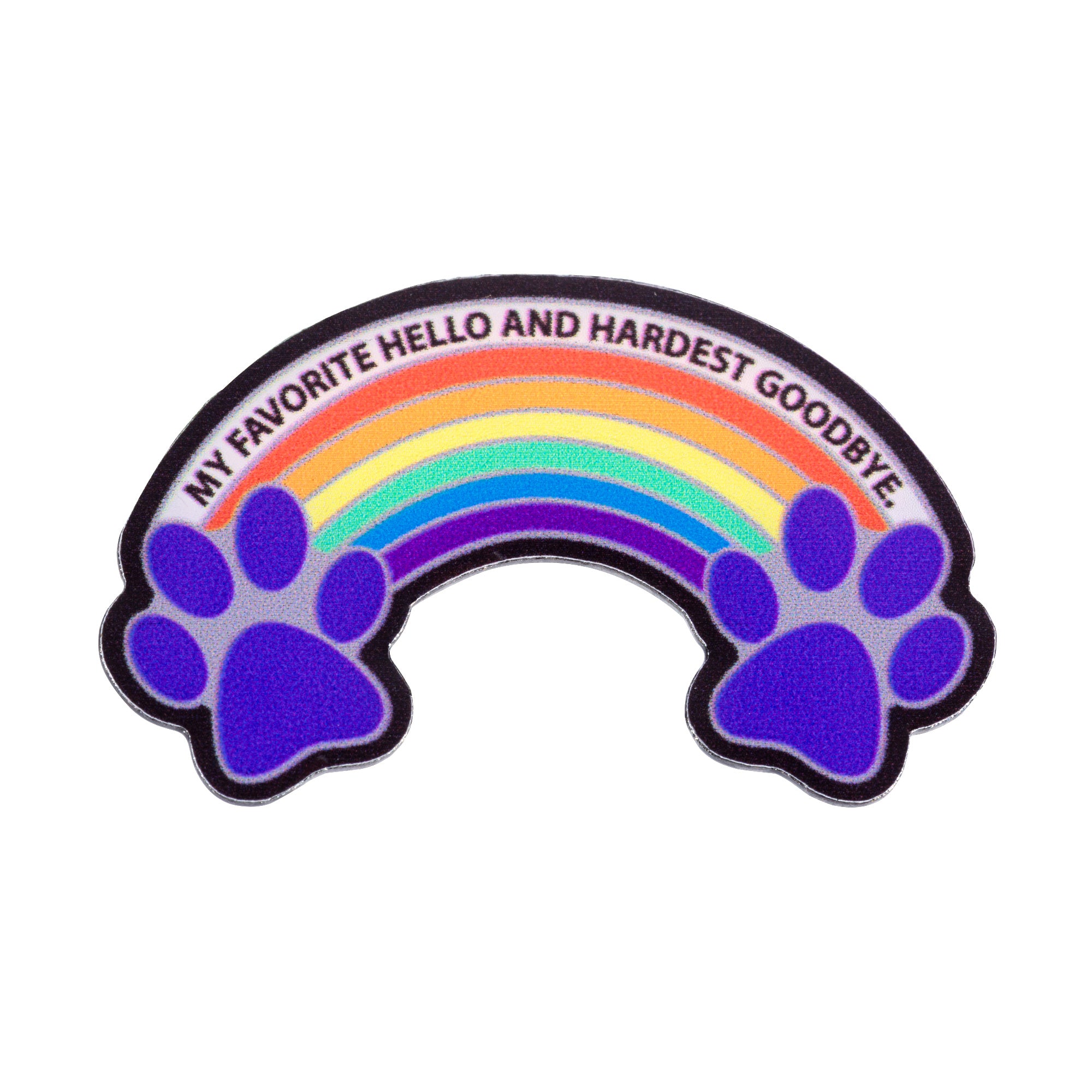 Premium Rainbow Bridge Paw Lapel Pin - Ultimate Memorial Keepsake