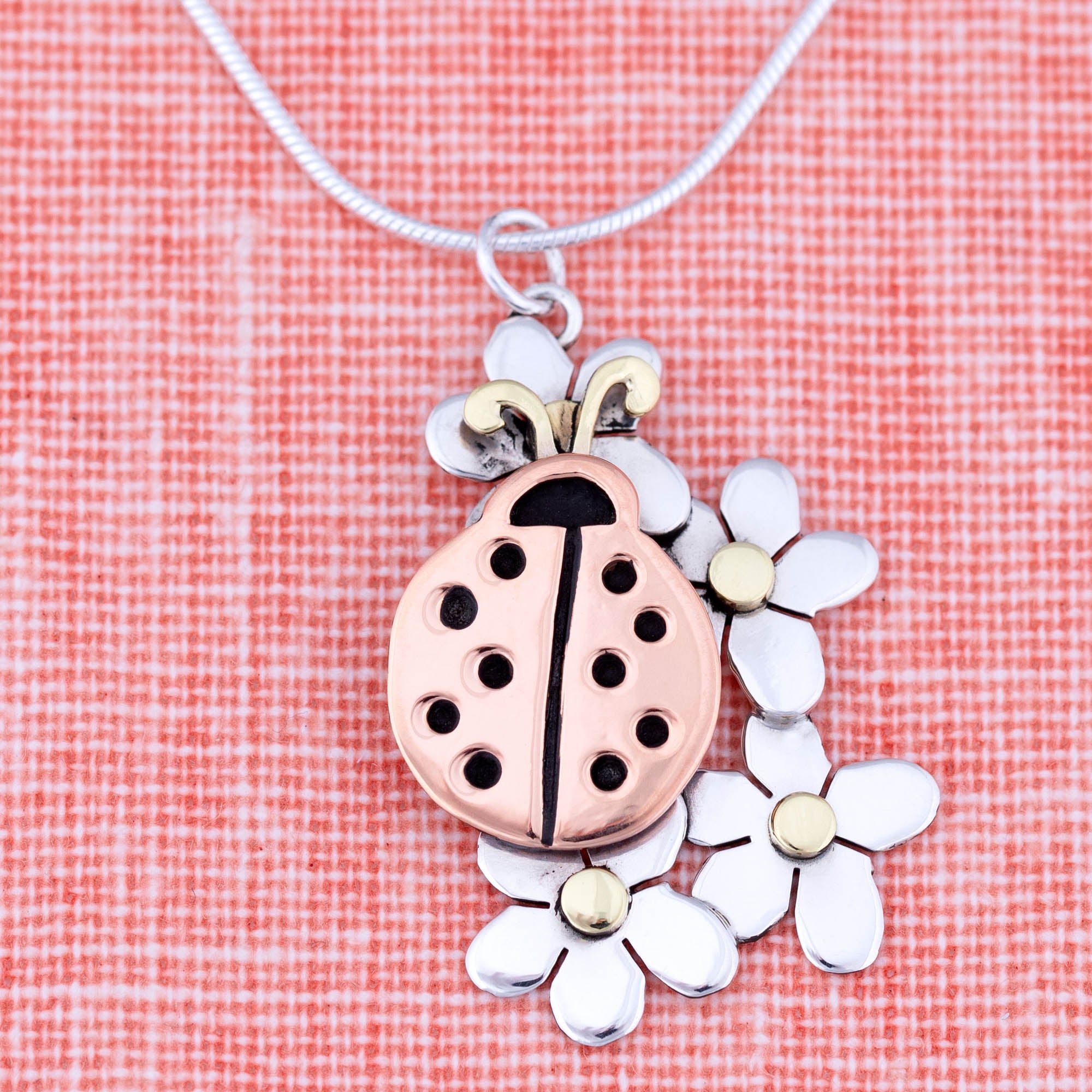 Premium Lucky Ladybug Sterling Silver Necklace