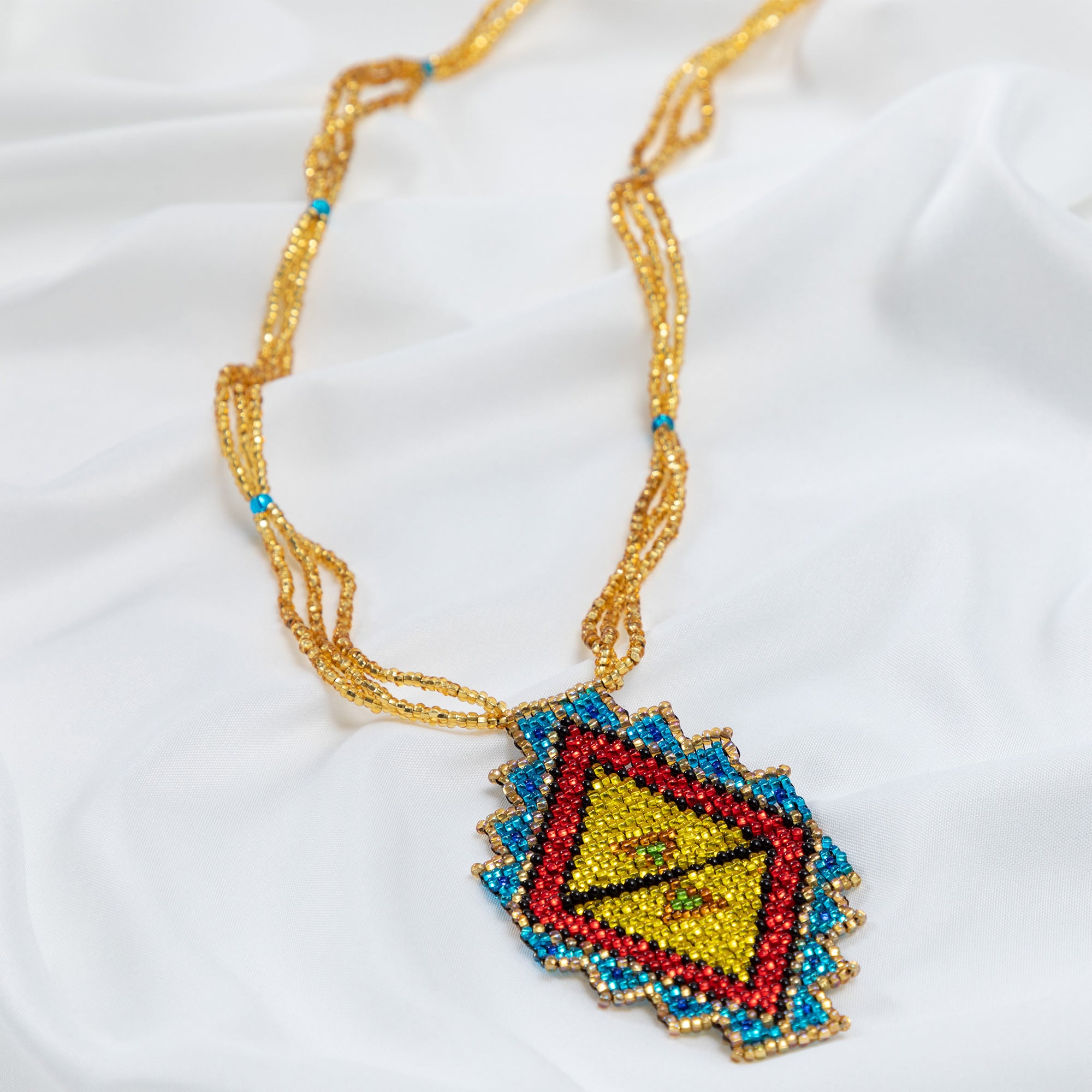 Premium Mayan Pyramid Beaded Necklace - Bold Boho Statement