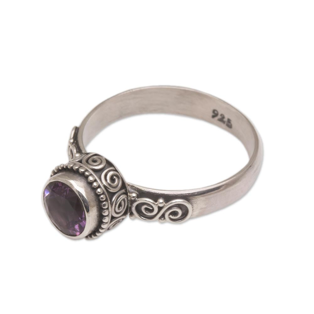 Premium Amethyst Crown Ring - Handcrafted Sterling Silver Jewelry