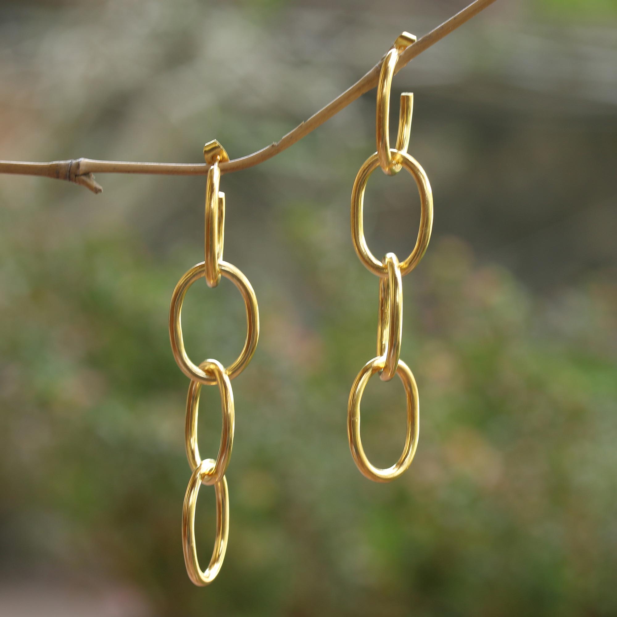 Ultimate Luxe Gold-Plated Chain Link Dangle Earrings