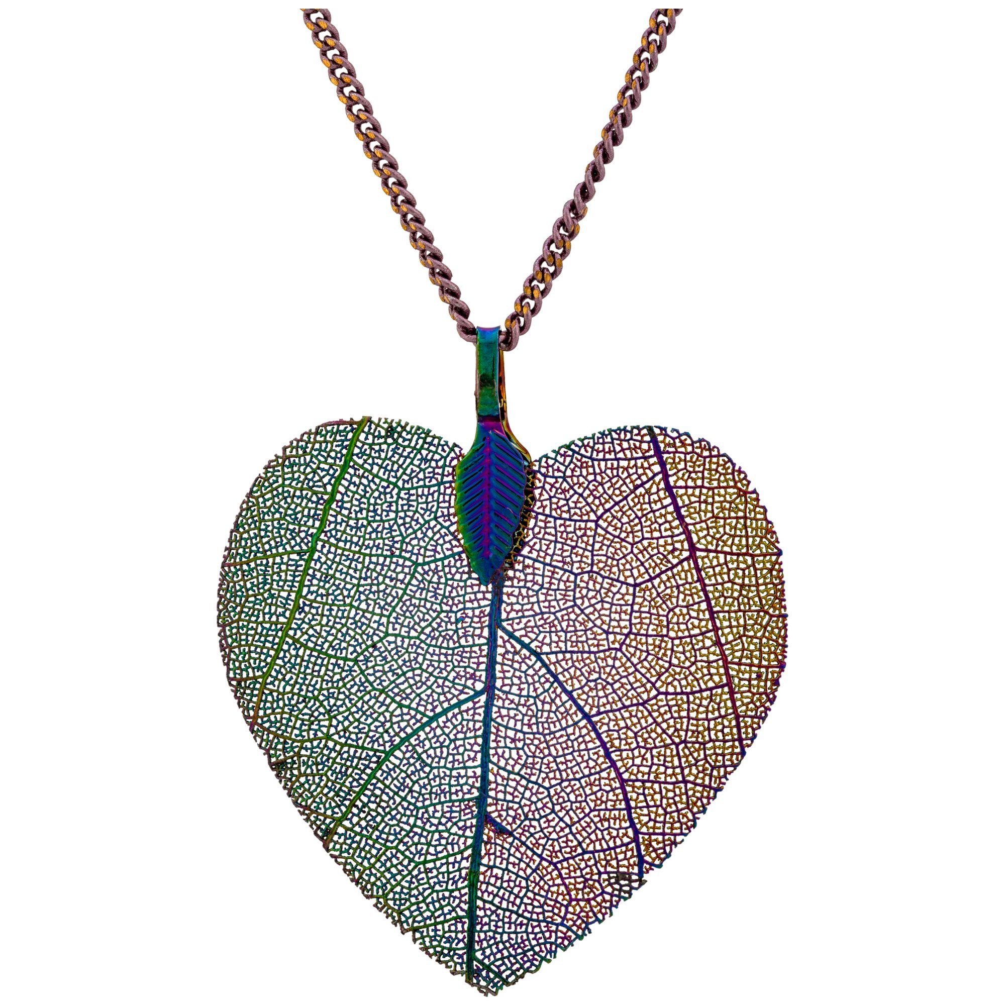 Premium Lustrous Leaf Heart Necklace - Nature-Inspired Elegance