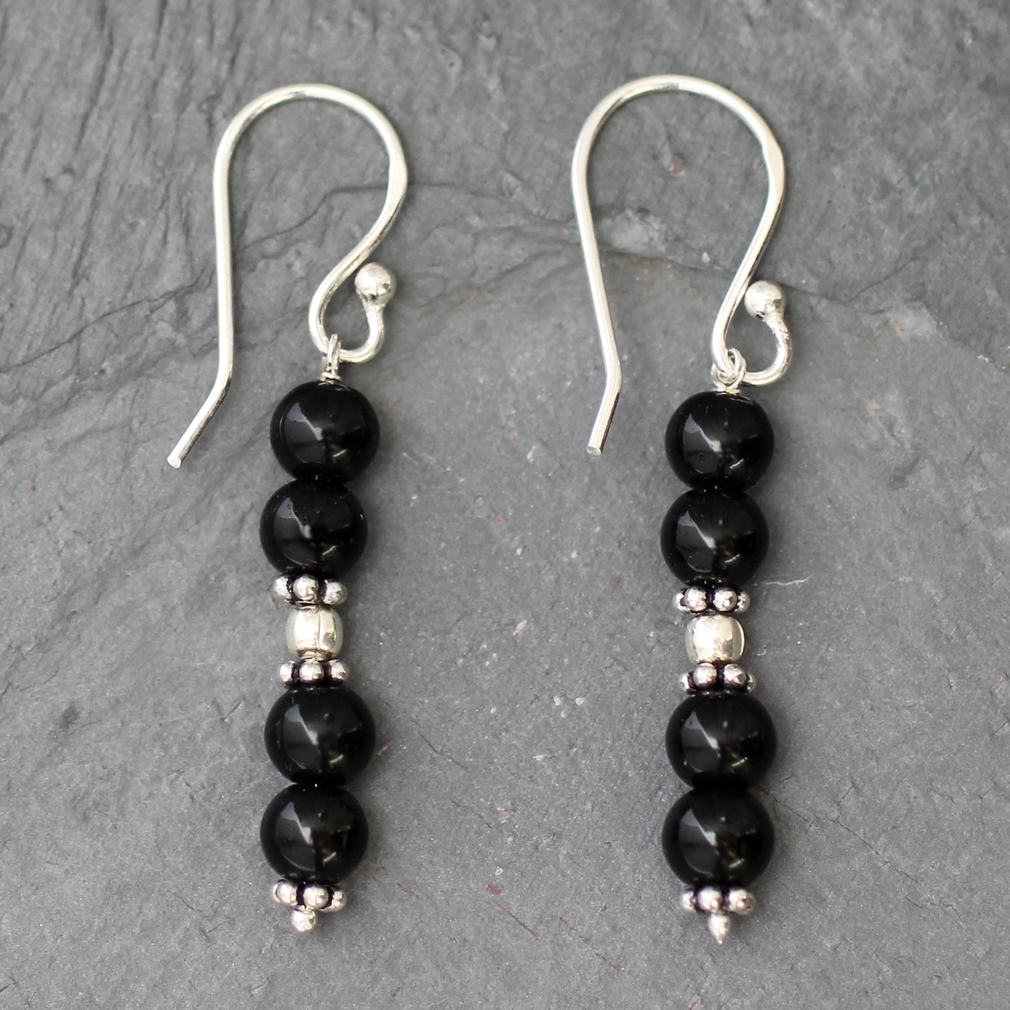 Premium Night Onyx Dangle Earrings - Ultimate Elegance