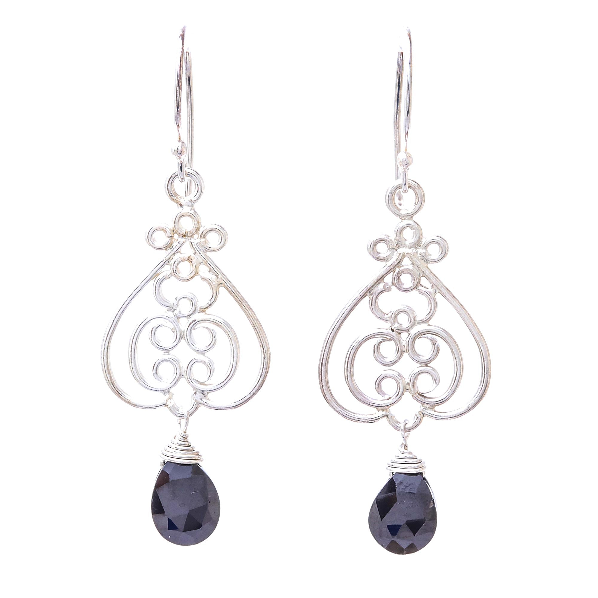 Premium Swirling Beauty Onyx Dangle Earrings - Handcrafted in Thailand