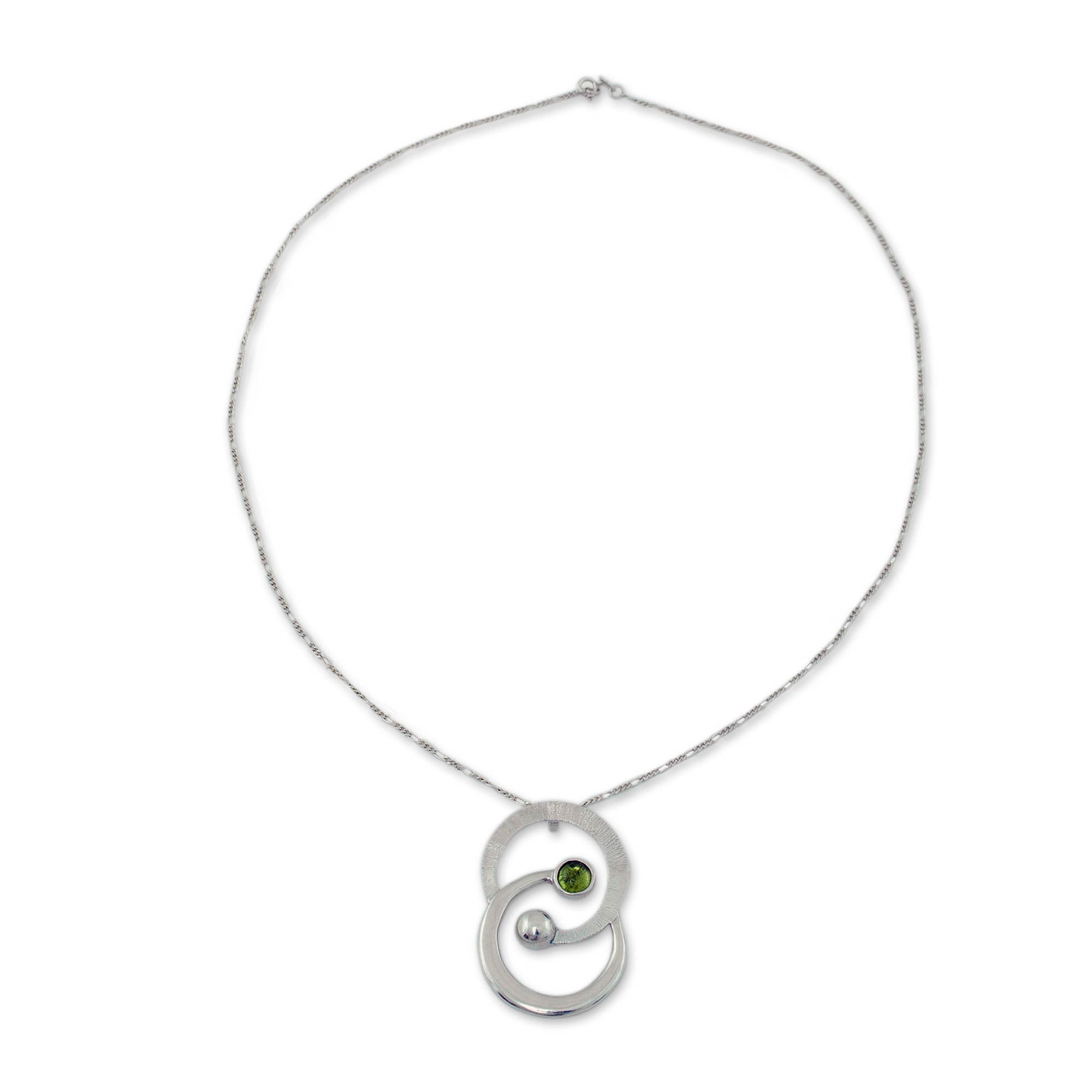 Premium Gemini Zodiac Necklace – Sterling Silver with Peridot