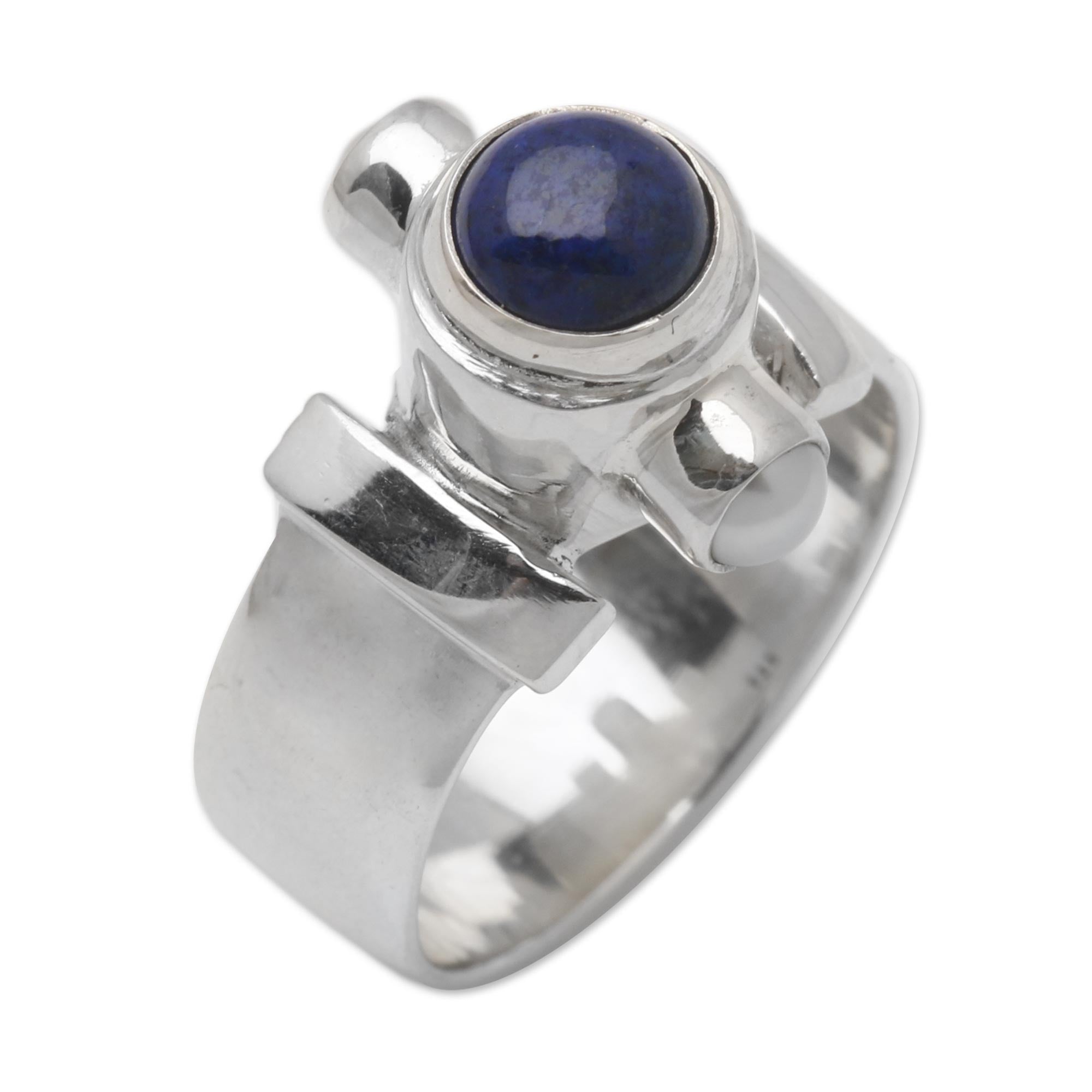 Premium Handcrafted Sterling Silver and Lapis Lazuli Ring by Buana