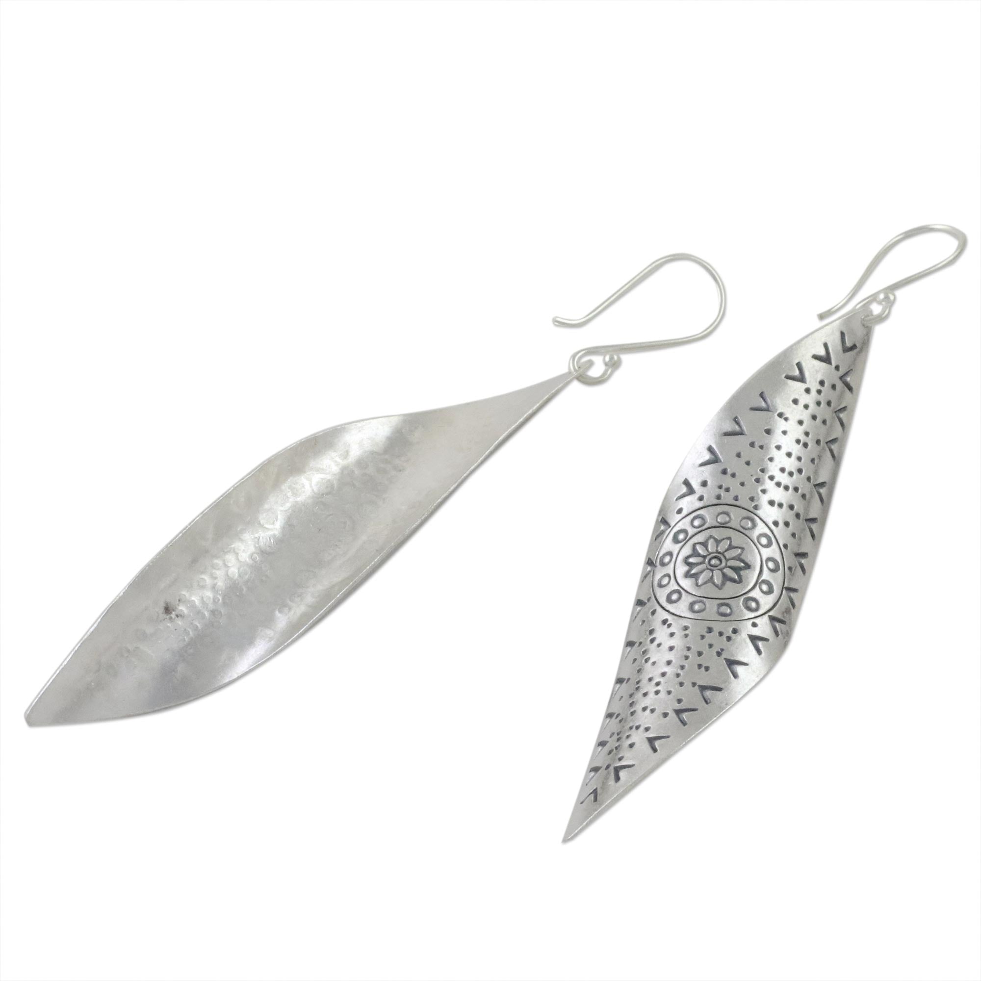 Premium Karen Silver Dangle Earrings – Handcrafted in Thailand